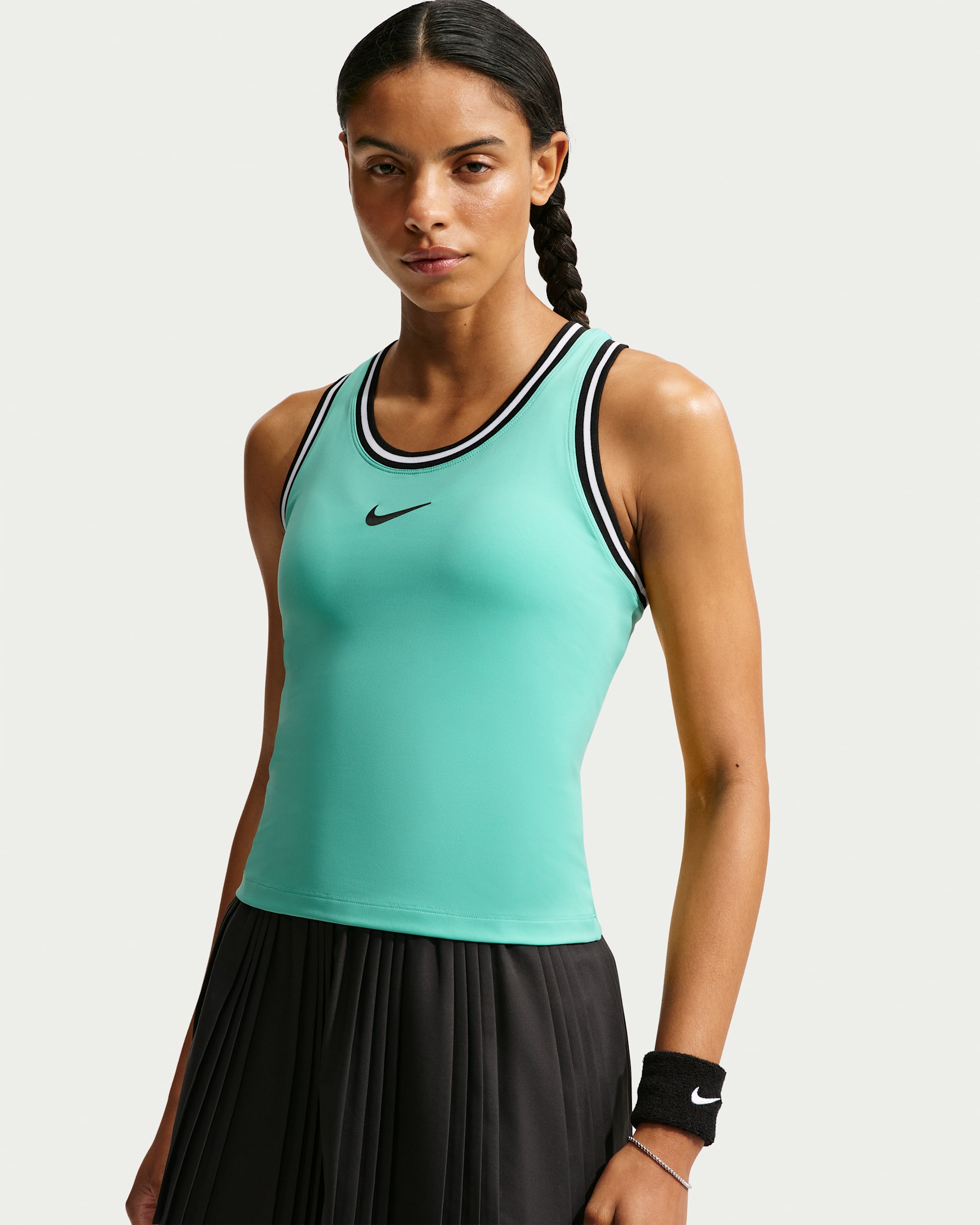 NikeCourt Slam Women's Tennis Tank Top - Mint/Mint/Black