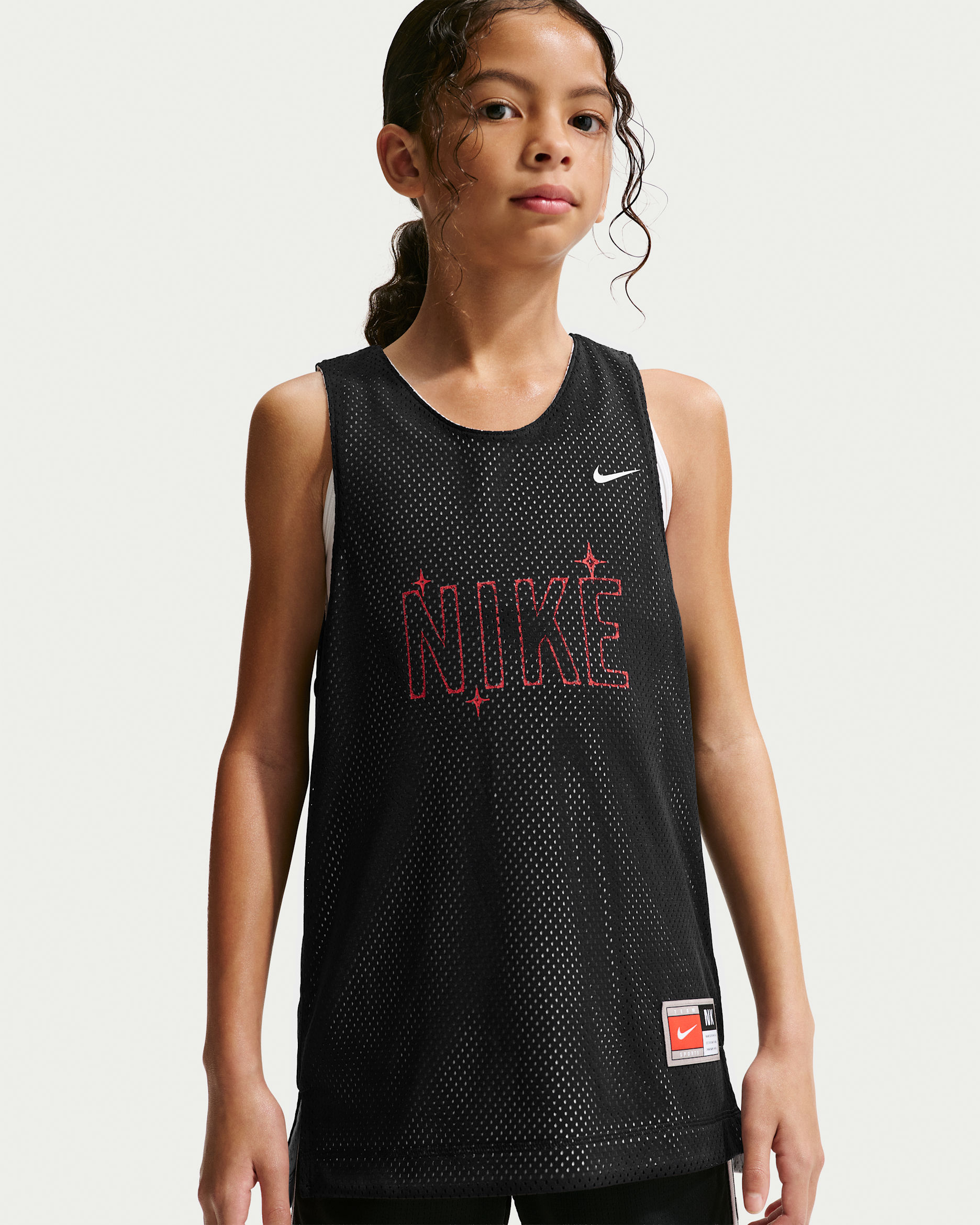 Maillot de basket Dri-FIT Nike Sportswear pour ado - Noir/Blanc/Blanc