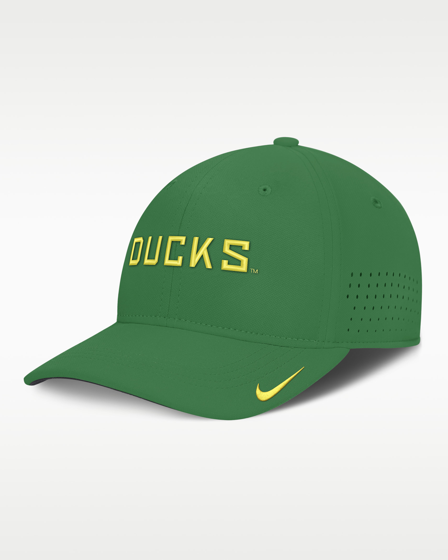 Gorra universitaria Nike Dri-FIT para hombre Oregon Sideline Club Gameday - Verde manzana