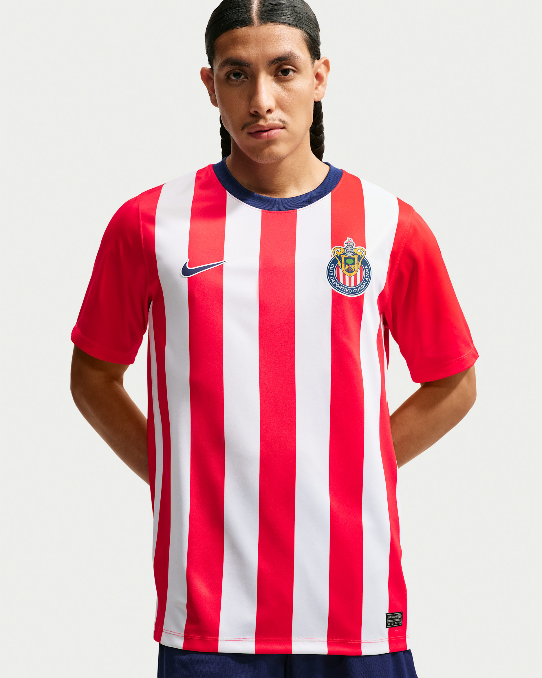 C.D. Guadalajara 2026/27 Home Men's Nike Dri-FIT Soccer Short-Sleeve Top - White/Speed Red/Loyal Blue