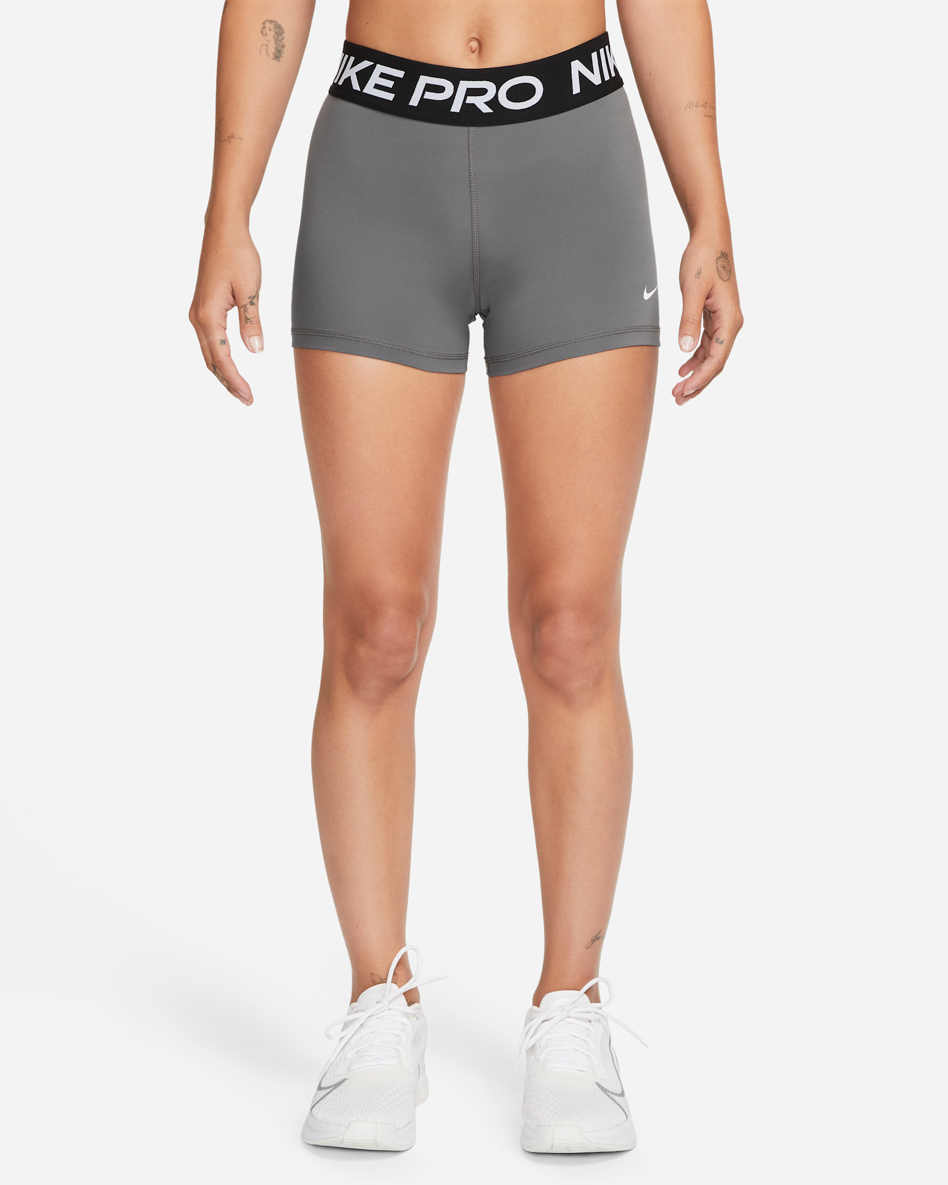 Nike Pro Women's 3" Shorts - Iron Grey/Black/White