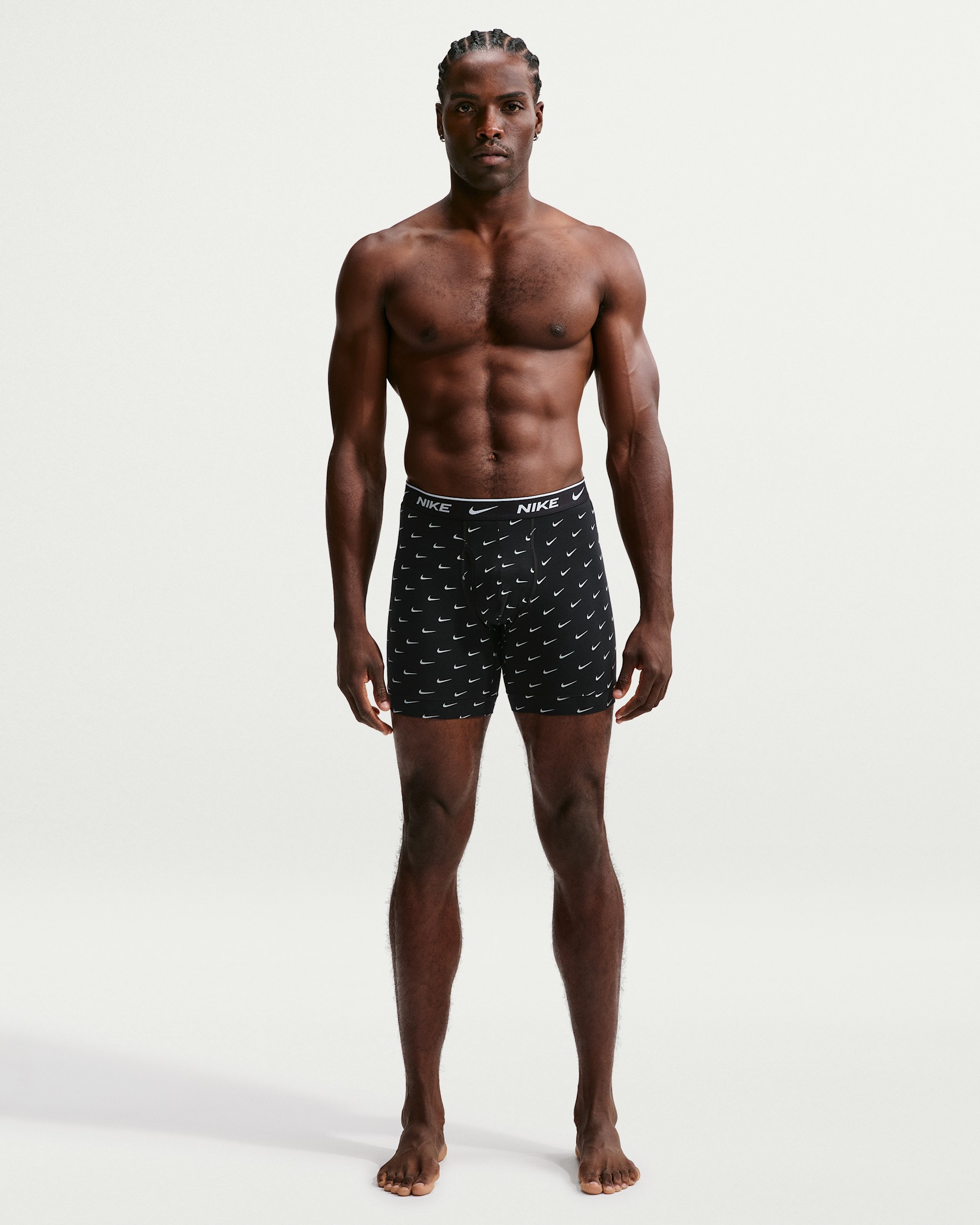 Nike Essential Men's Cotton Stretch Boxer Briefs (3-Pack) - Black