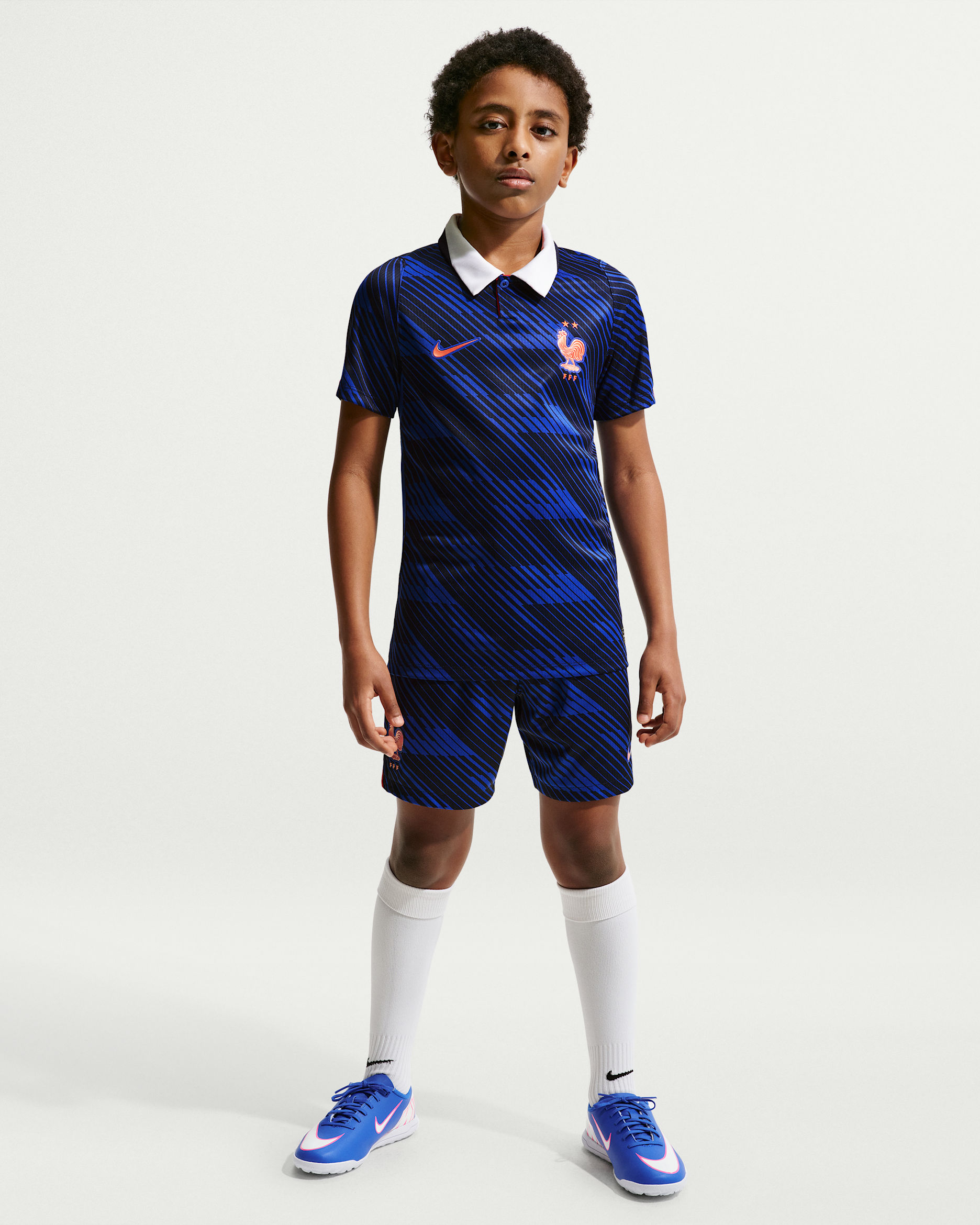 FFF 2026 Stadium Home Big Kids' Nike Dri-FIT Soccer Replica Shorts - Game Royal/Blackened Blue/Metallic Copper