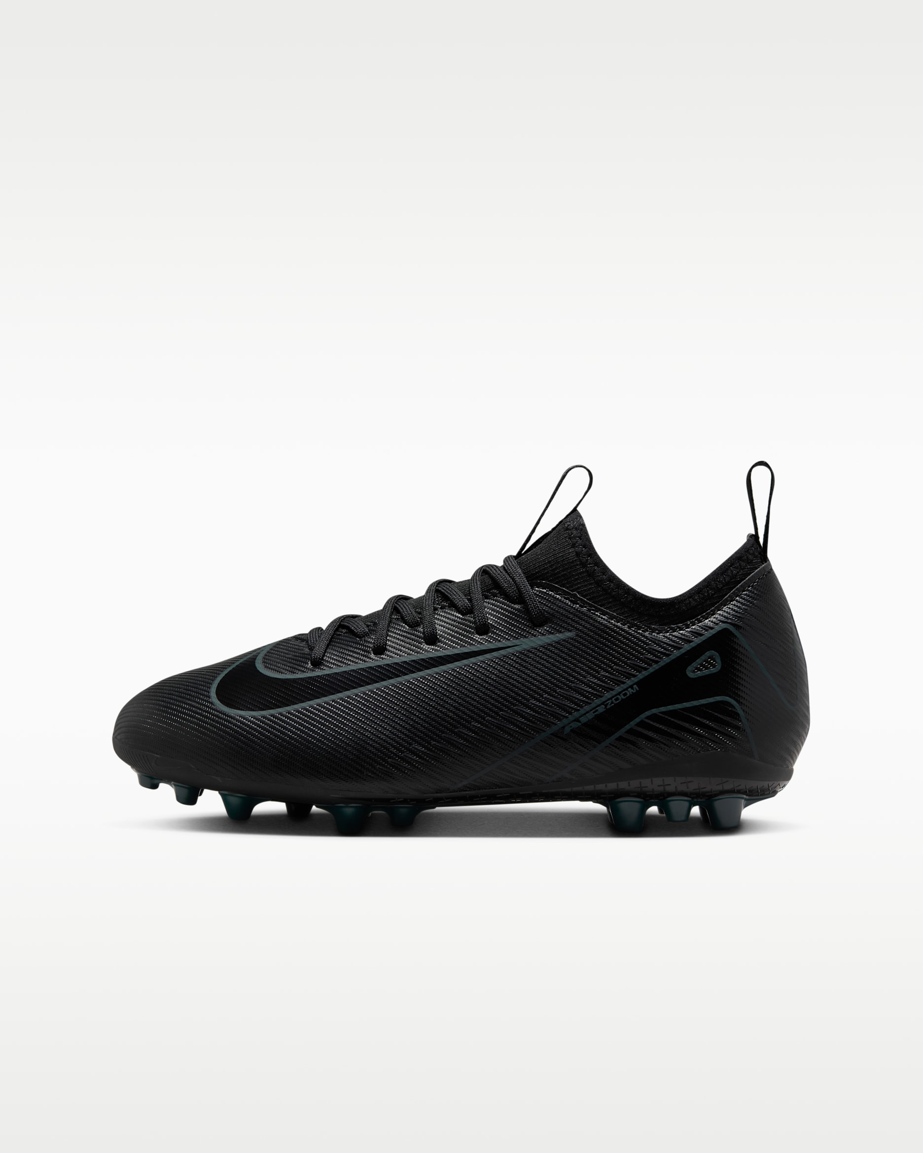 Chaussure de foot basse à crampons AG Nike Jr. Mercurial Vapor 16 Academy pour enfant/ado - Noir/Deep Jungle/Noir