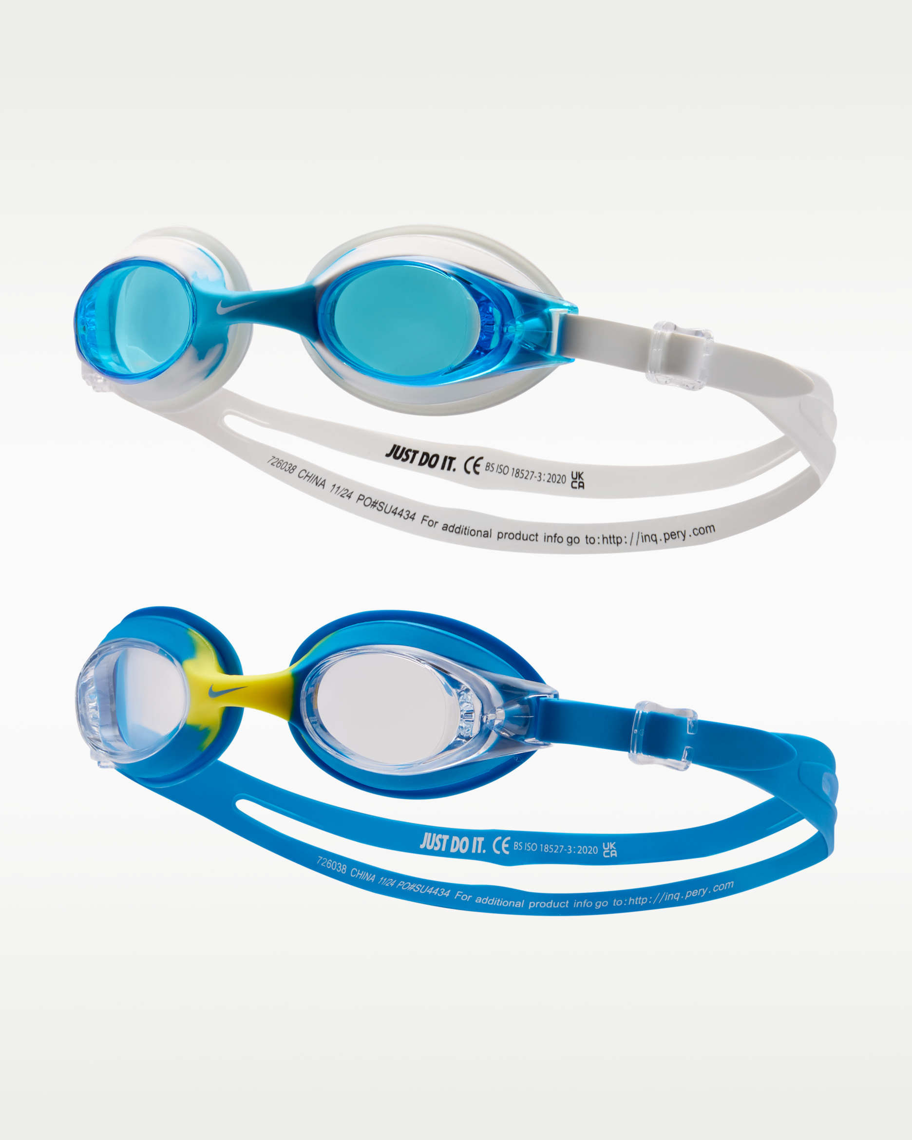 Goggles para niños Natación Nike Lil' Swoosh (paquete de 2) - Blanco/Azul foto/Blanco