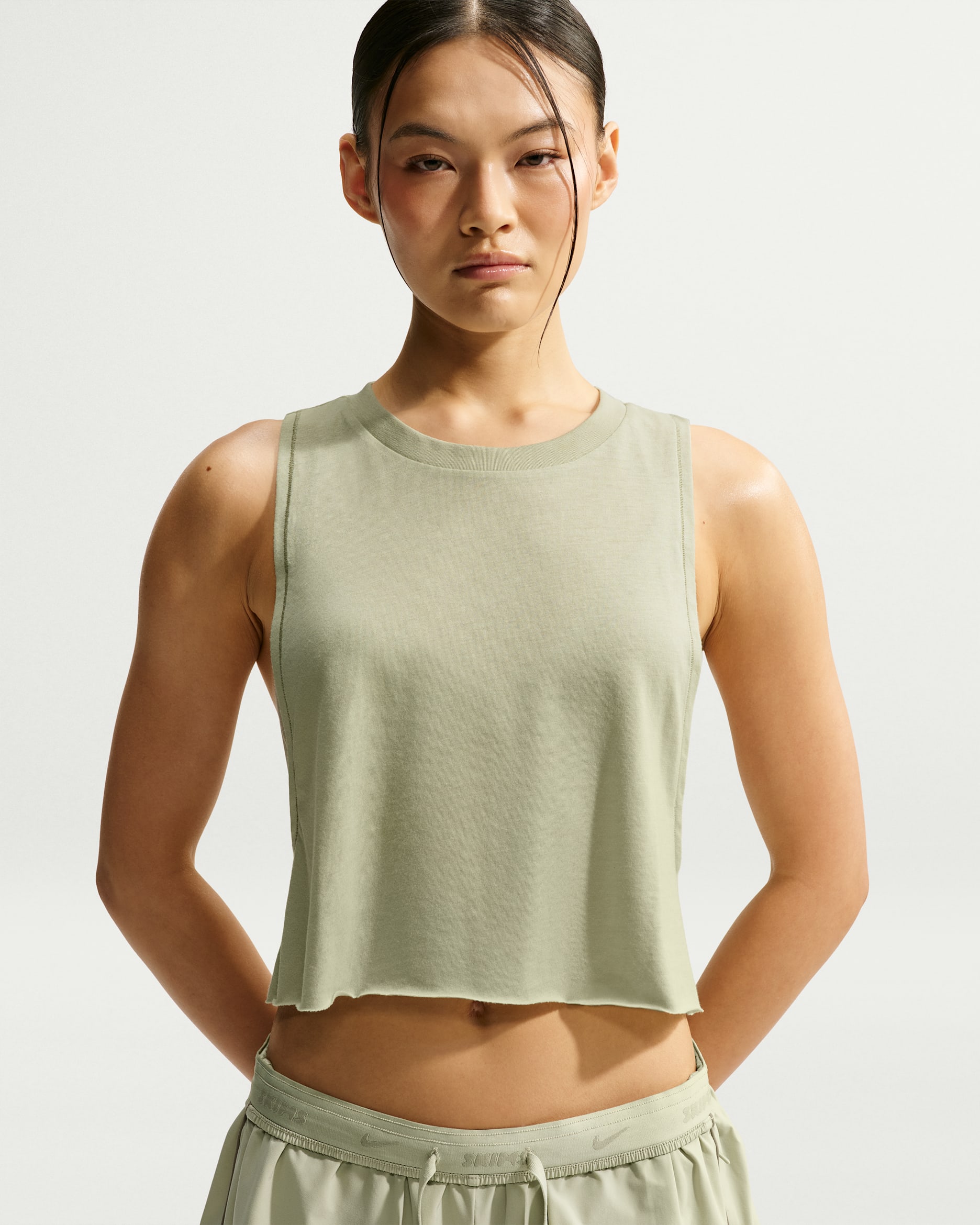 Débardeur court NikeSKIMS Performance Cotton Blend pour femme - NSKM Talc