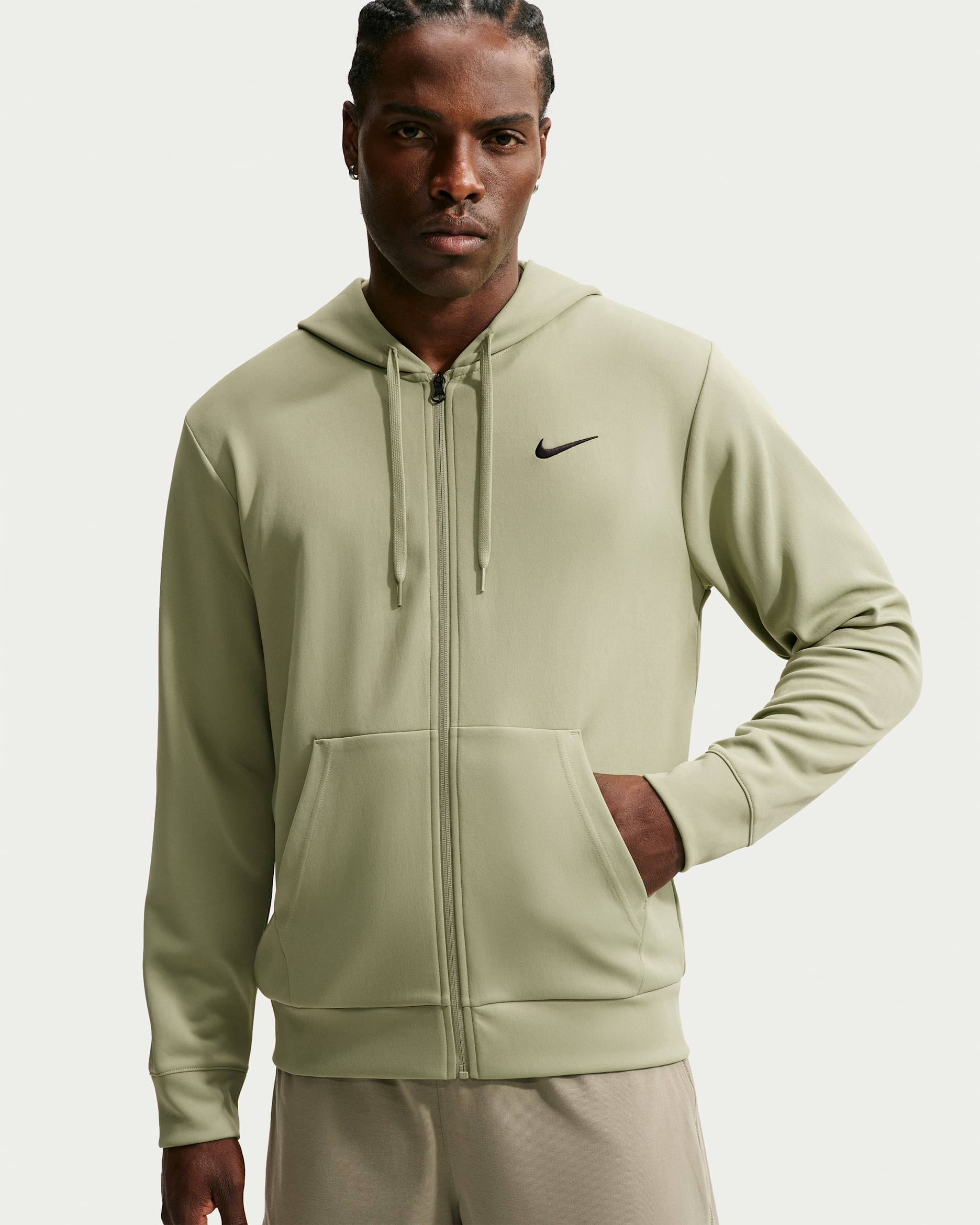 Nike Hyverse Men's Dri-FIT UV Fleece Full-Zip Hoodie - Dusty Olive/Dusty Olive/Black