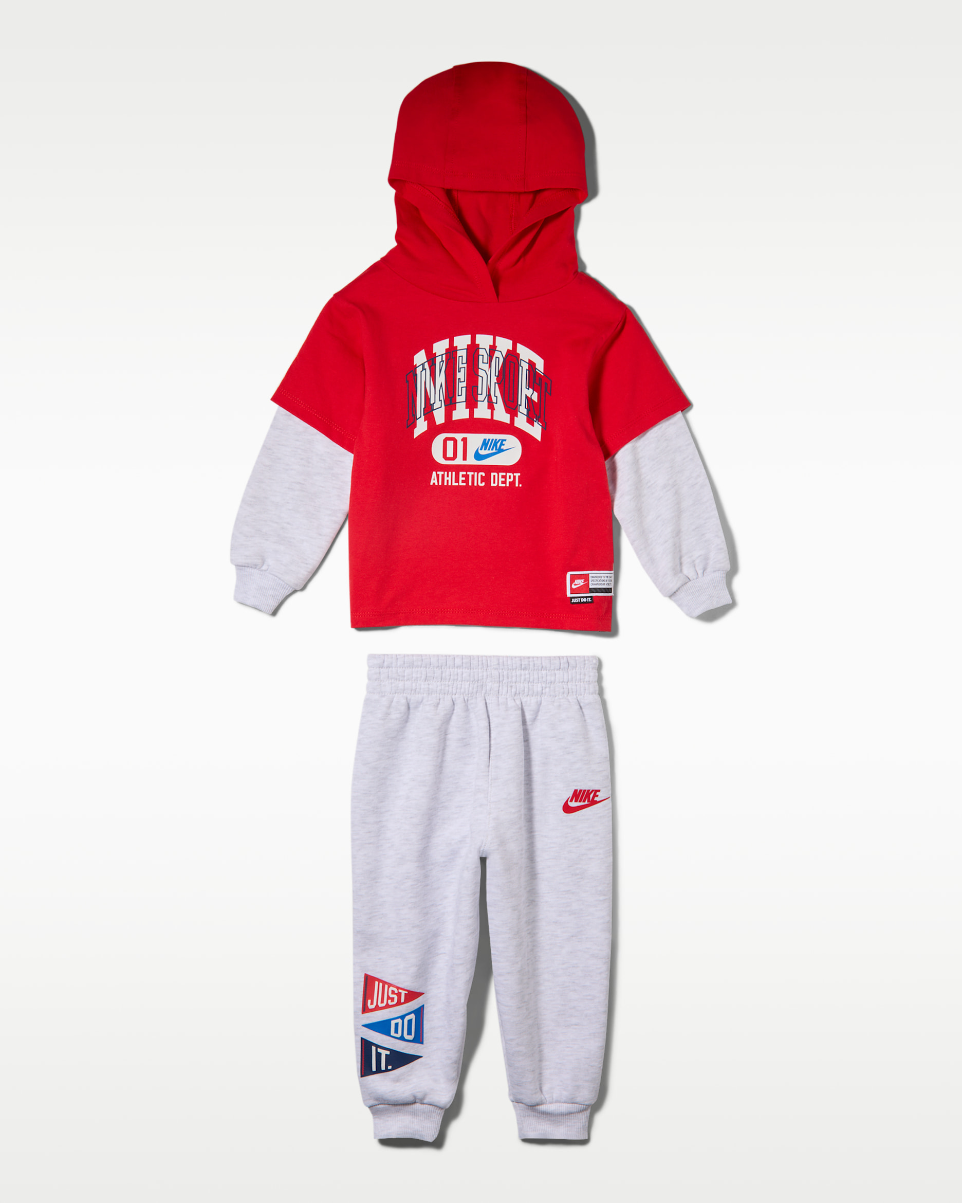 Conjunto de 2 piezas de sudadera con gorro sin cierre de tejido Fleece Multisport para bebé (12-24 M) Nike Sportswear - Abedul jaspeado