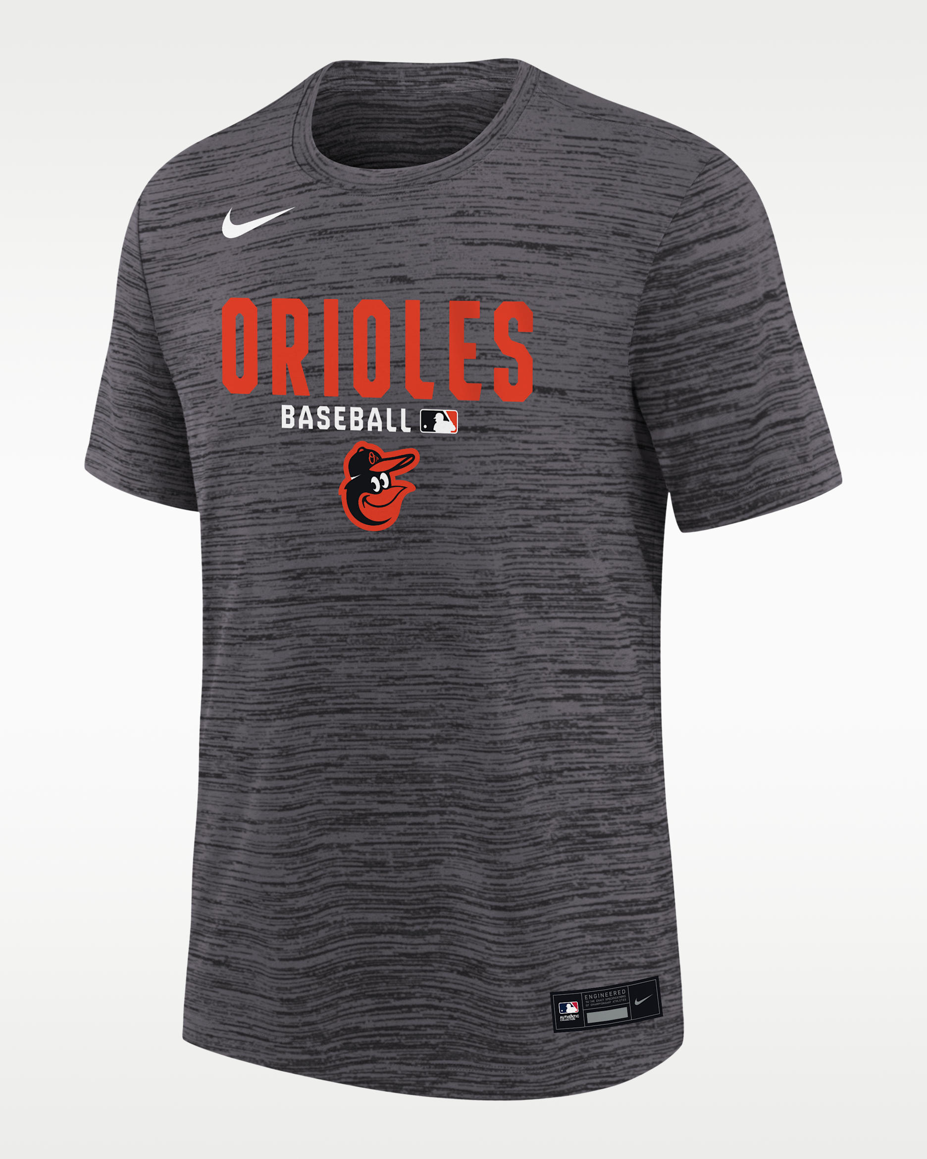Baltimore Orioles Authentic Collection Velocity T-Shirt Big Kids' Nike Dri-FIT MLB T-Shirt - Orange/Black/White