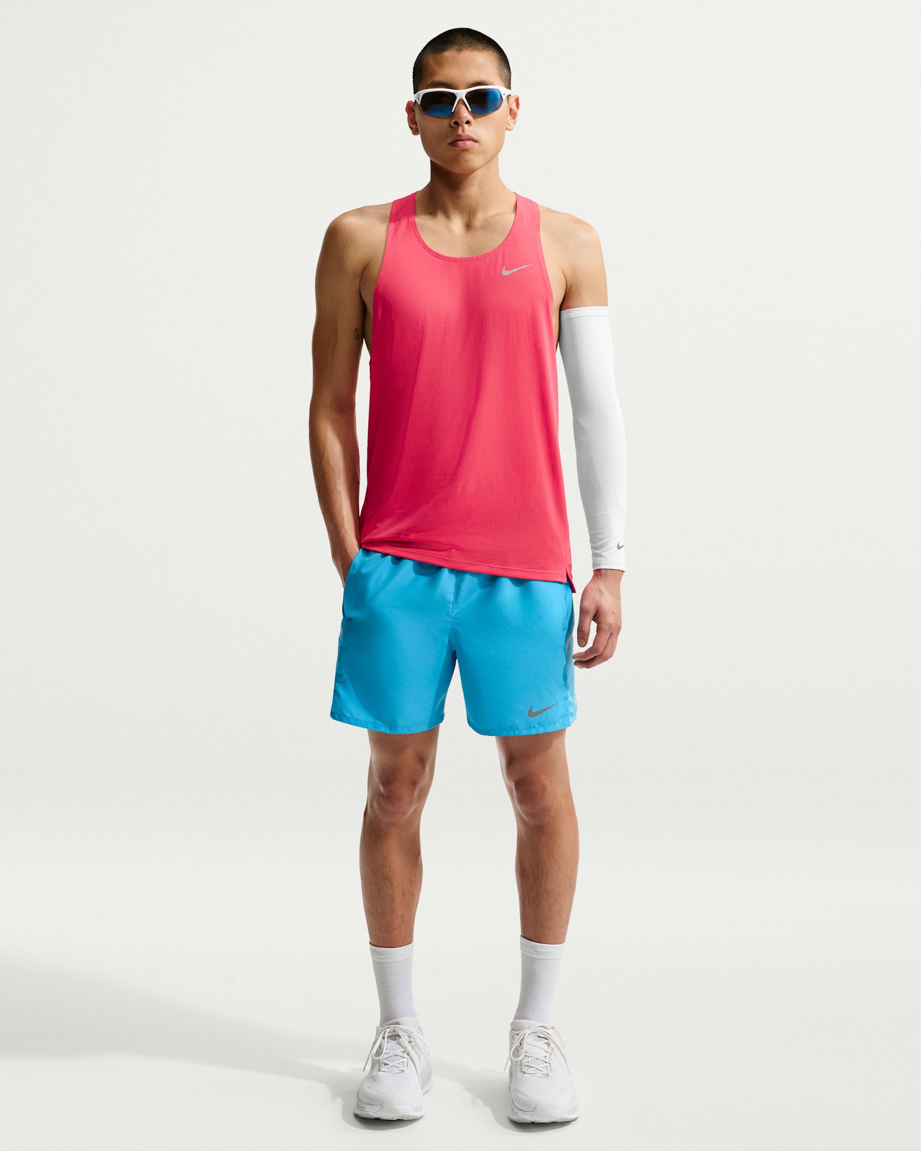 Nike Miler Men's Dri-FIT 12.5cm (Approx.) Brief-Lined Running Shorts - Light Current Blue/Baltic Blue