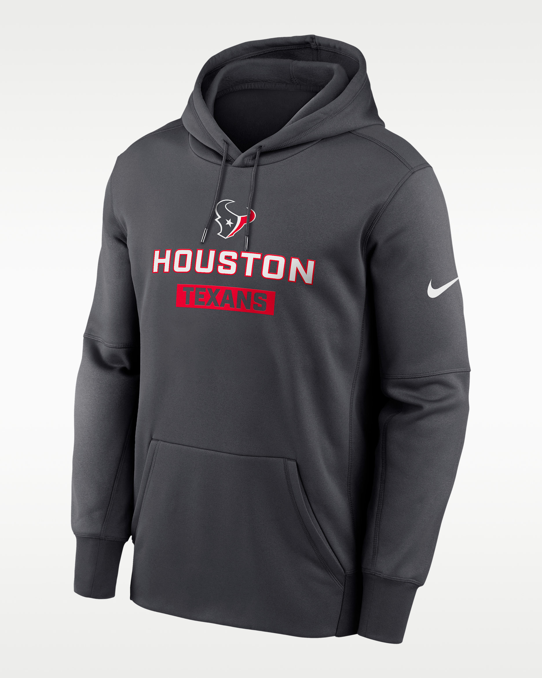 Sudadera con gorro sin cierre Nike Therma de la NFL para hombre Houston Texans Toss Sweep - Antracita