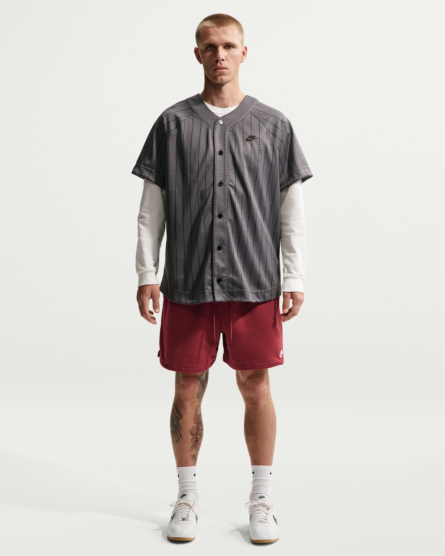 Nike Club Men's French Terry Flow Shorts - Team Crimson/Team Crimson/White