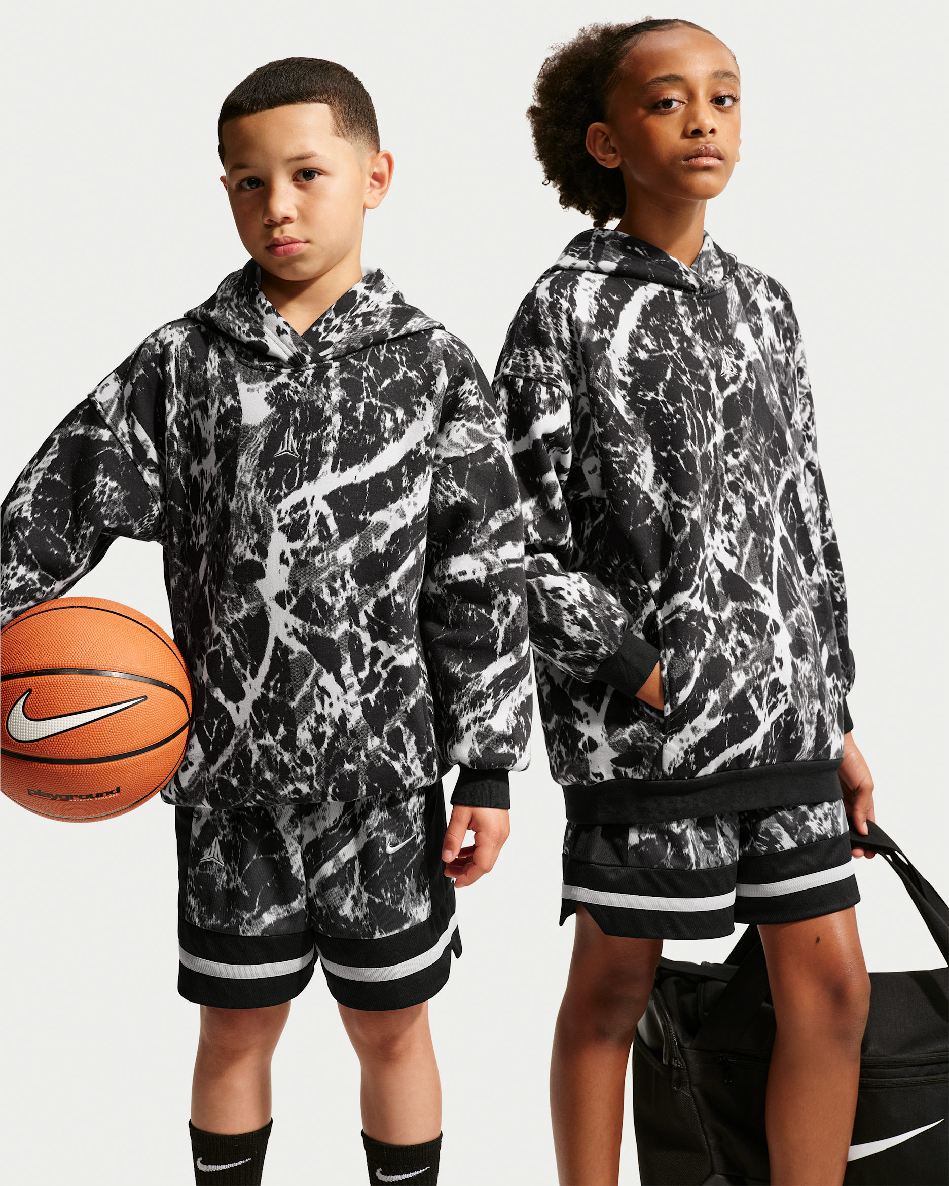 Ja Kids' Club Fleece Oversized Basketball Hoodie - Black