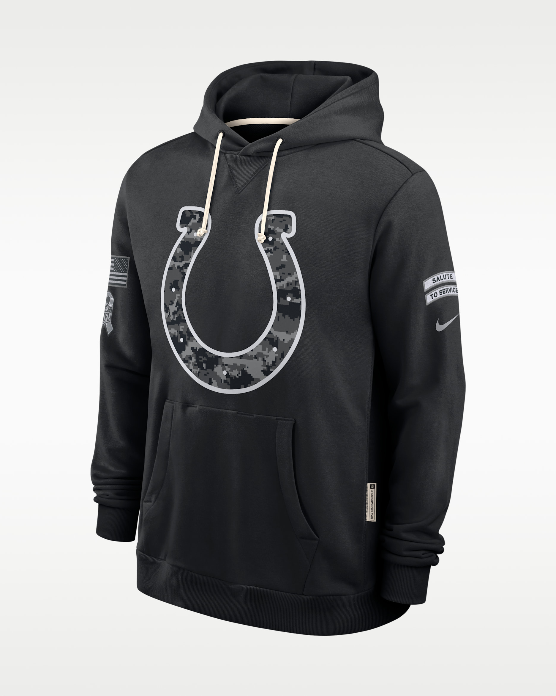 Sudadera con gorro sin cierre Nike Dri-FIT de la NFL para hombre Indianapolis Colts Salute to Service Sideline - Negro