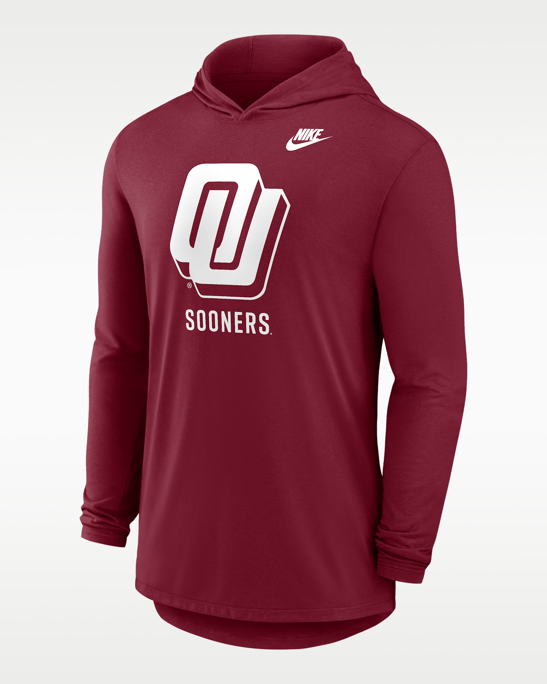 Oklahoma Legacy Men's Nike Dri-FIT College Long-Sleeve Hooded T-Shirt - Crimson