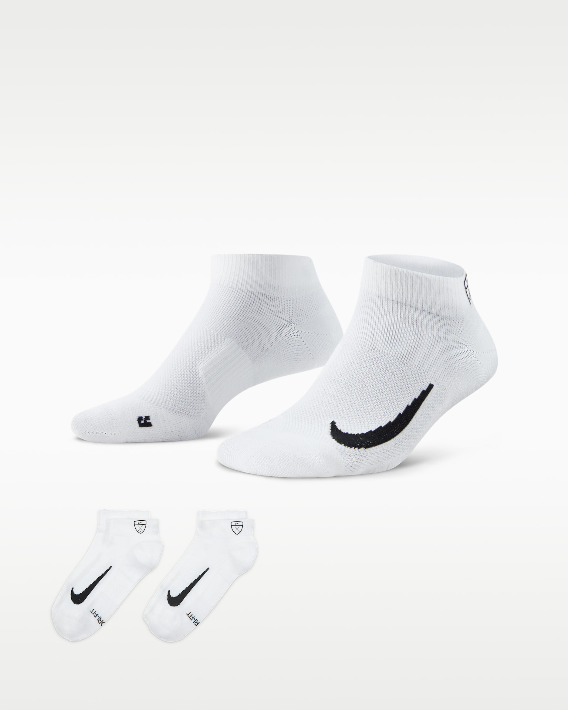 Calcetines cortos de golf Nike Multiplier Low (2 pares) - Blanco/Negro