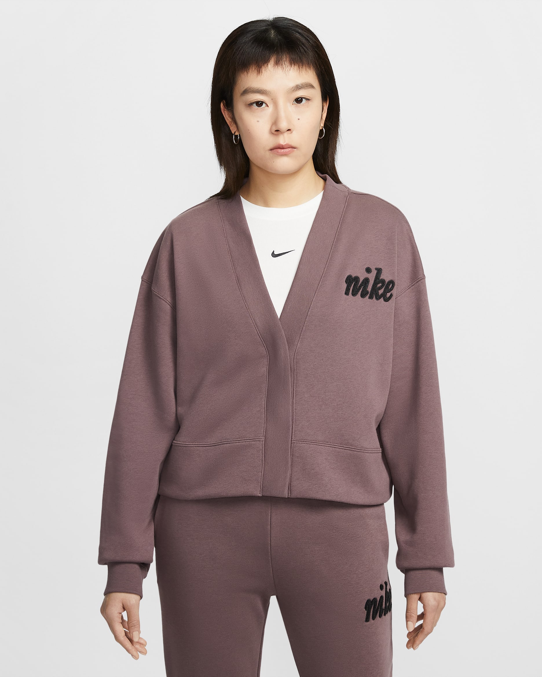 Nike Sportswear Club Fleece Women's Loose Cardigan - Tattoo/Off-Noir