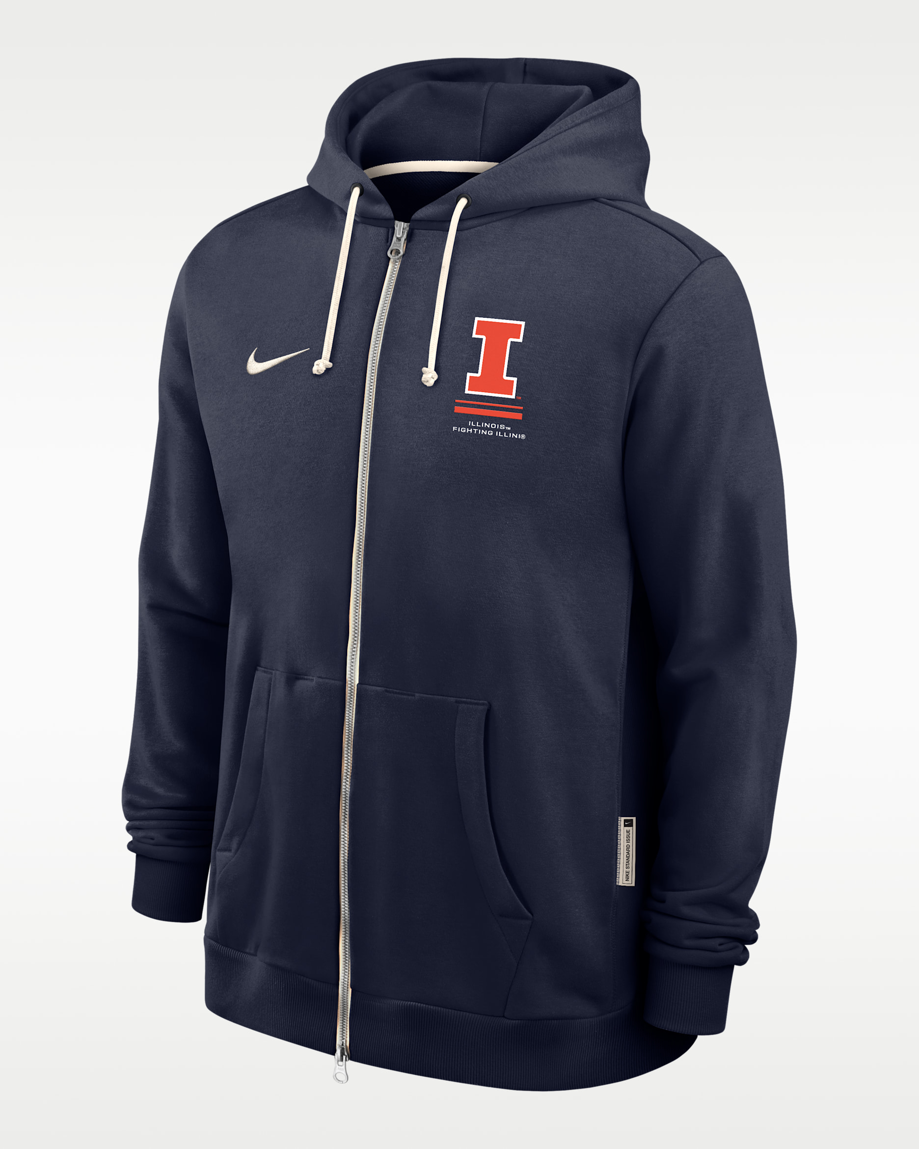 Illinois Sideline Standard Issue Men's Nike Dri-FIT College Full-Zip Hoodie - College Navy