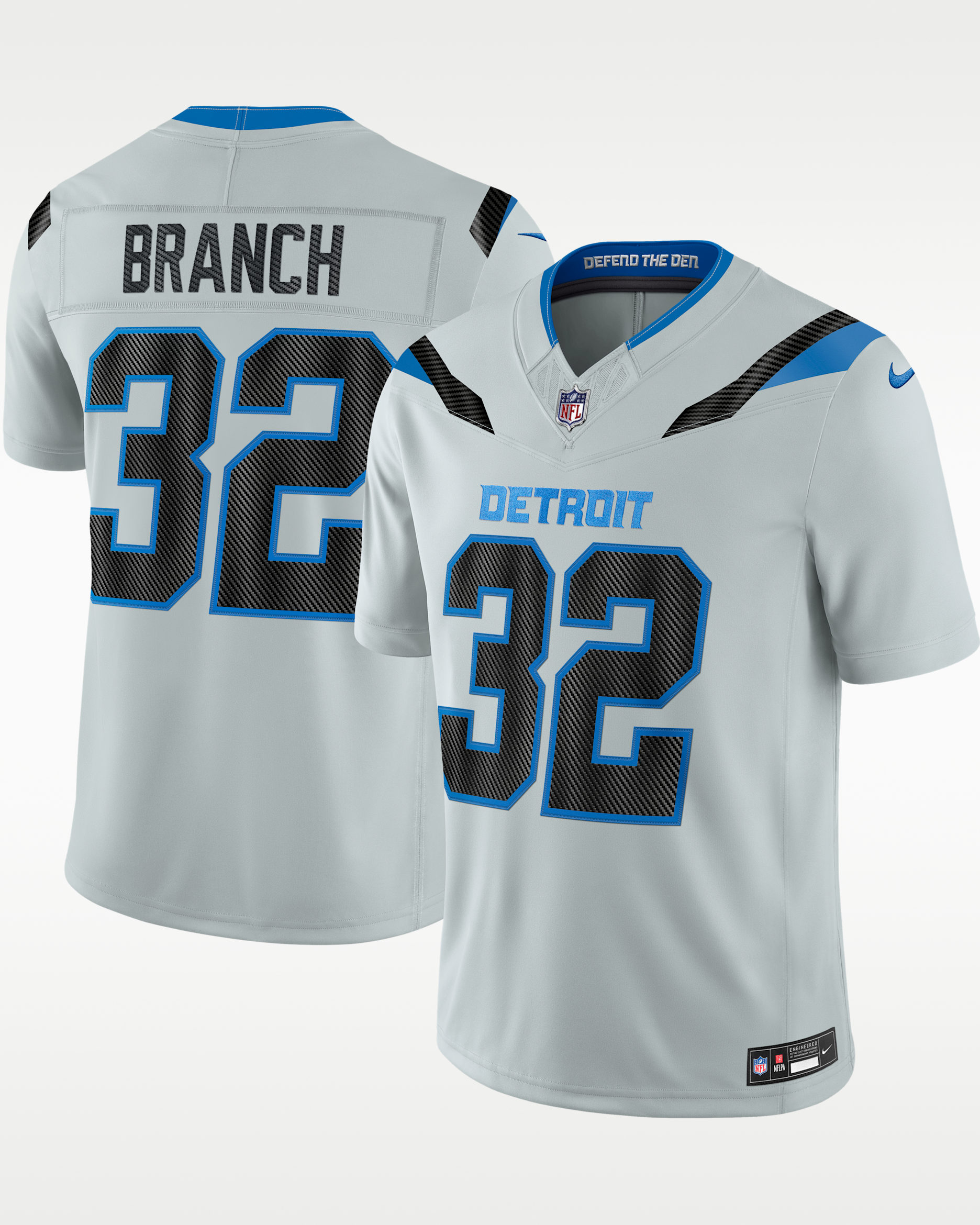 Brian Branch Detroit Lions Rivalries Collection Men's Nike Dri-FIT NFL Limited Jersey - Silver
