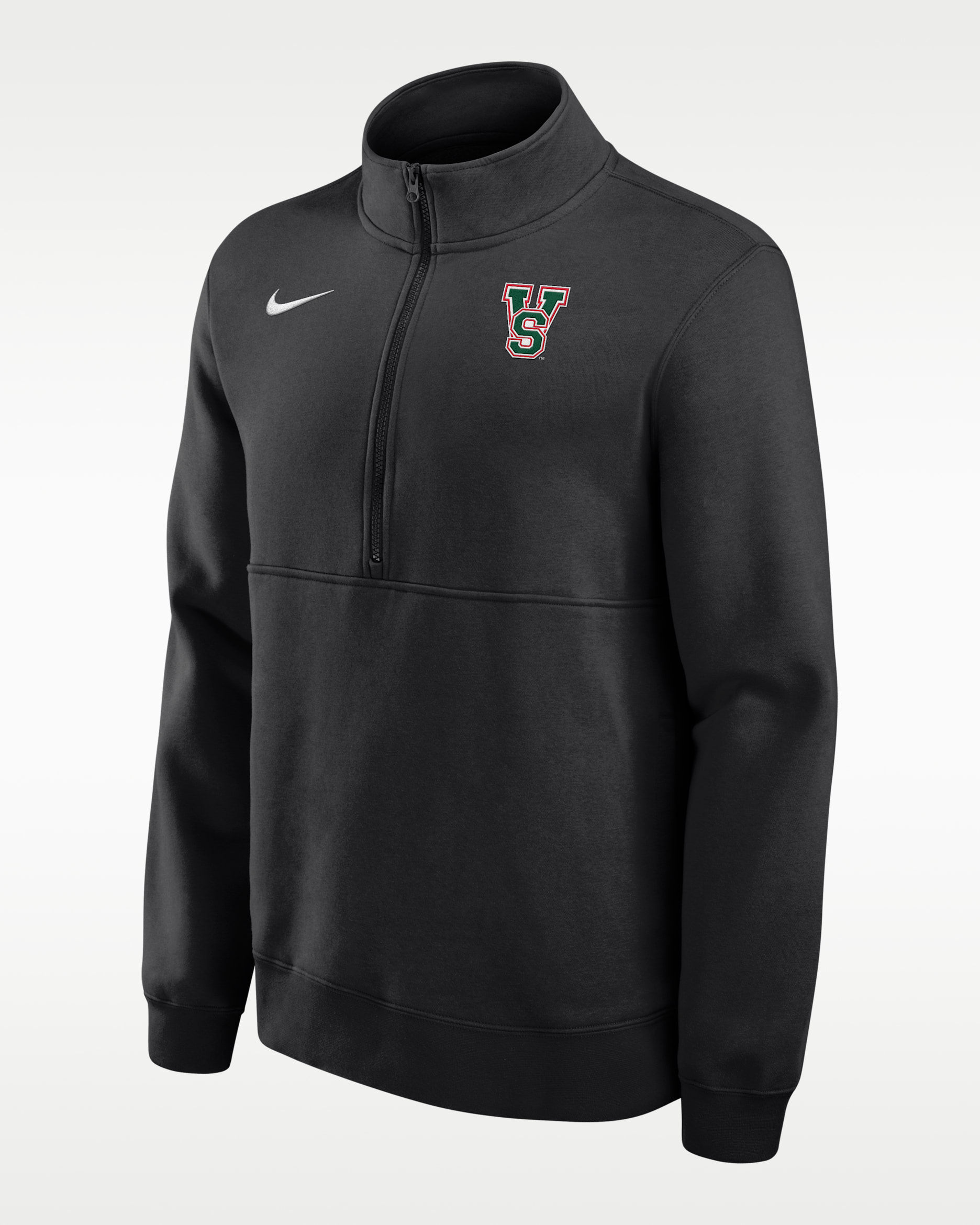 Sudadera universitaria Nike de tejido Fleece de medio cierre para hombre Mississippi Valley State University Delta Devil Club - Negro