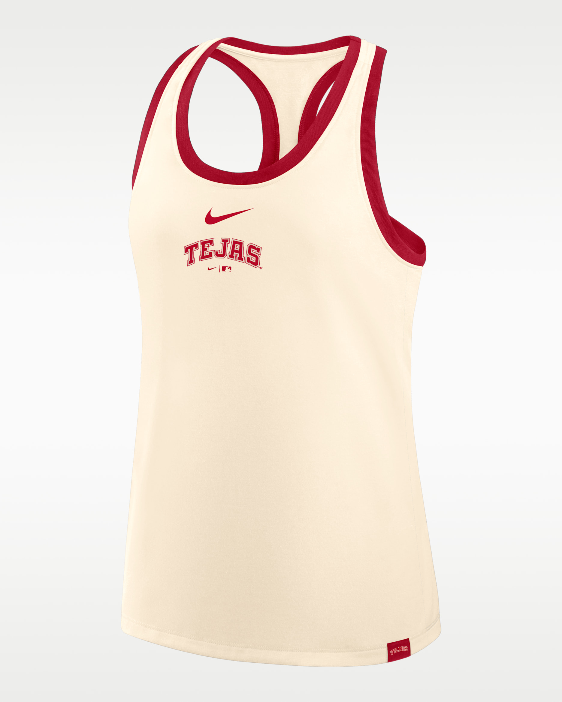 Texas Rangers Script City Connect Women's Nike MLB Racerback Tank Top - Natural
