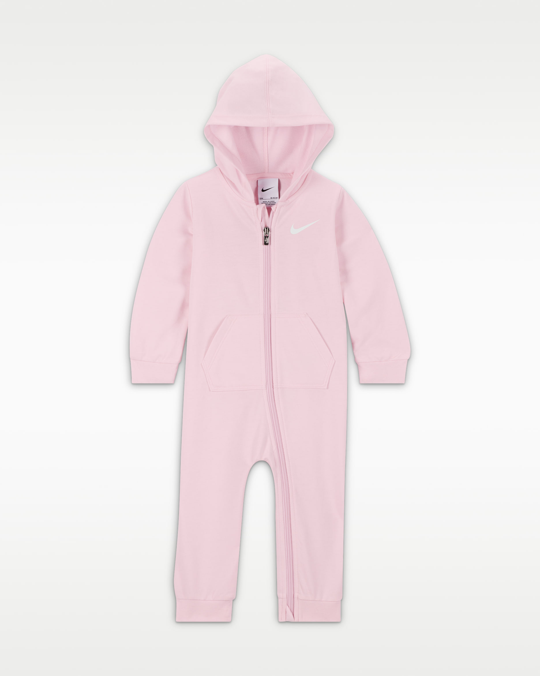 Nike Essentials Baby Hooded Coverall - Pink Foam