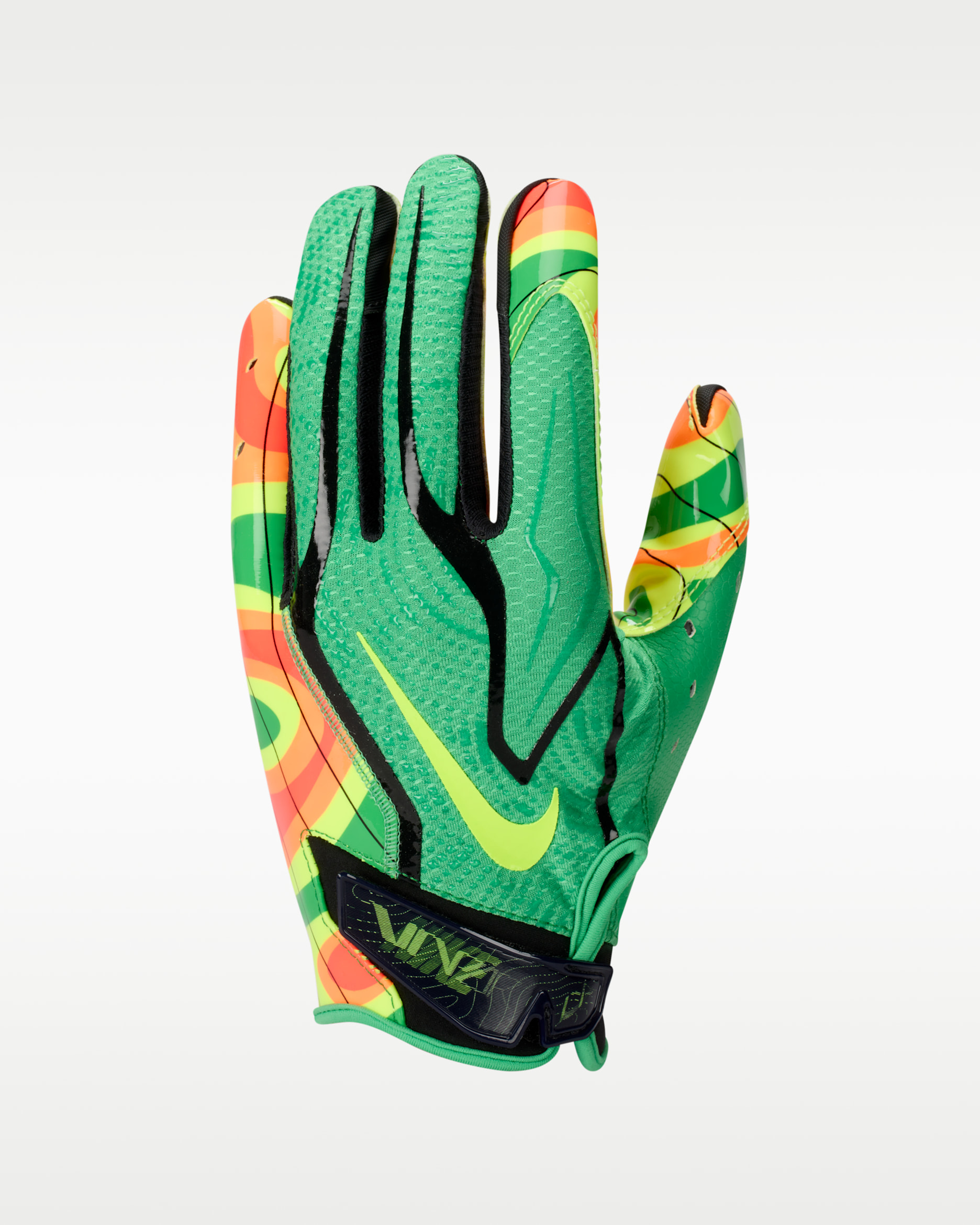 Nike Vapor Jet 9.0 Football Gloves (1 Pair) - Multi-Color/Lush Green/Orange/Volt