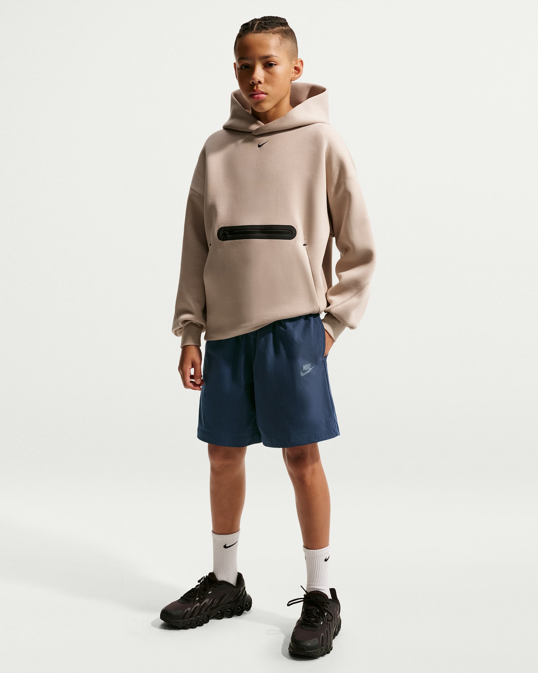 Nike Sportswear Tech Big Kids' (Boys') Woven Shorts - Obsidian/Black