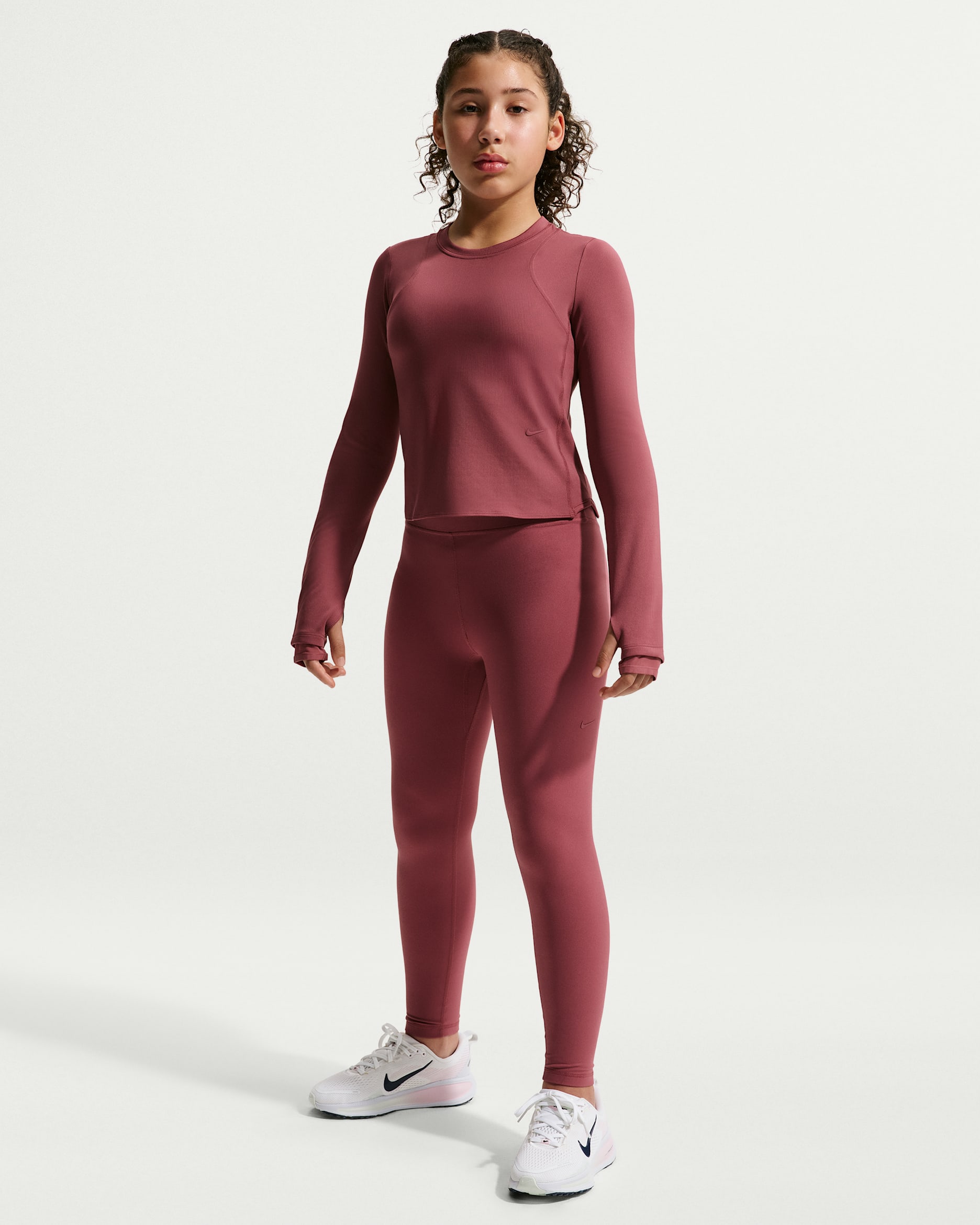 Nike MAVN Dri-FIT leggings med hög midja för tjejer - Pink Smoke/Pink Smoke