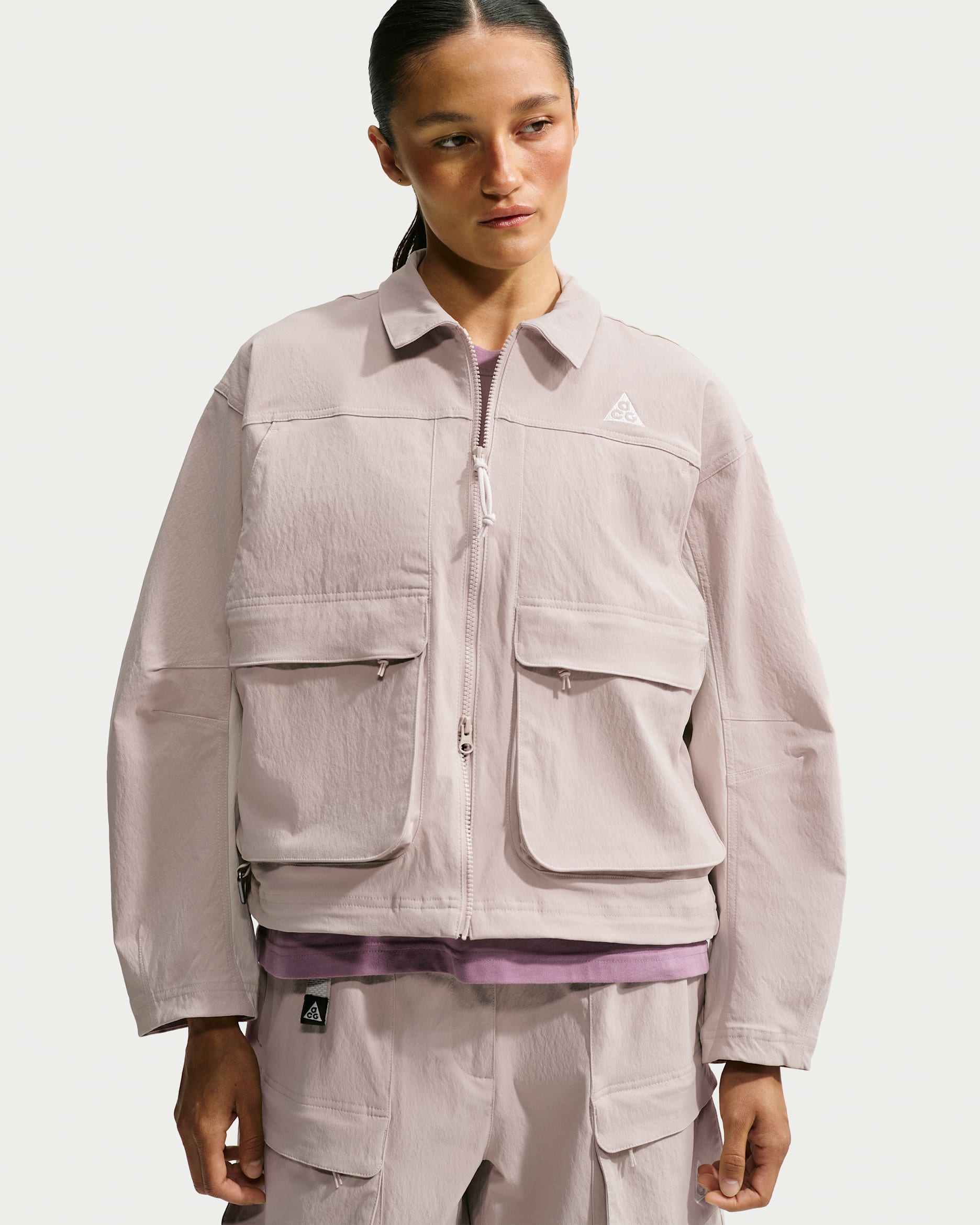 Nike ACG 'Smith Summit' Women's UV-Resistant Jacket - Cream II/Light Orewood Brown/Light Crimson/Summit White