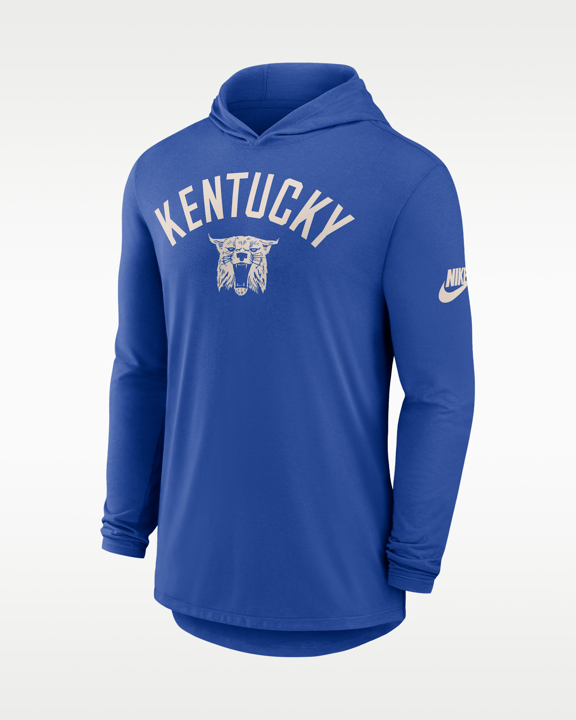 Playera con gorro de manga larga universitaria Nike Dri-FIT para hombre Kentucky Legacy Arch - Royal