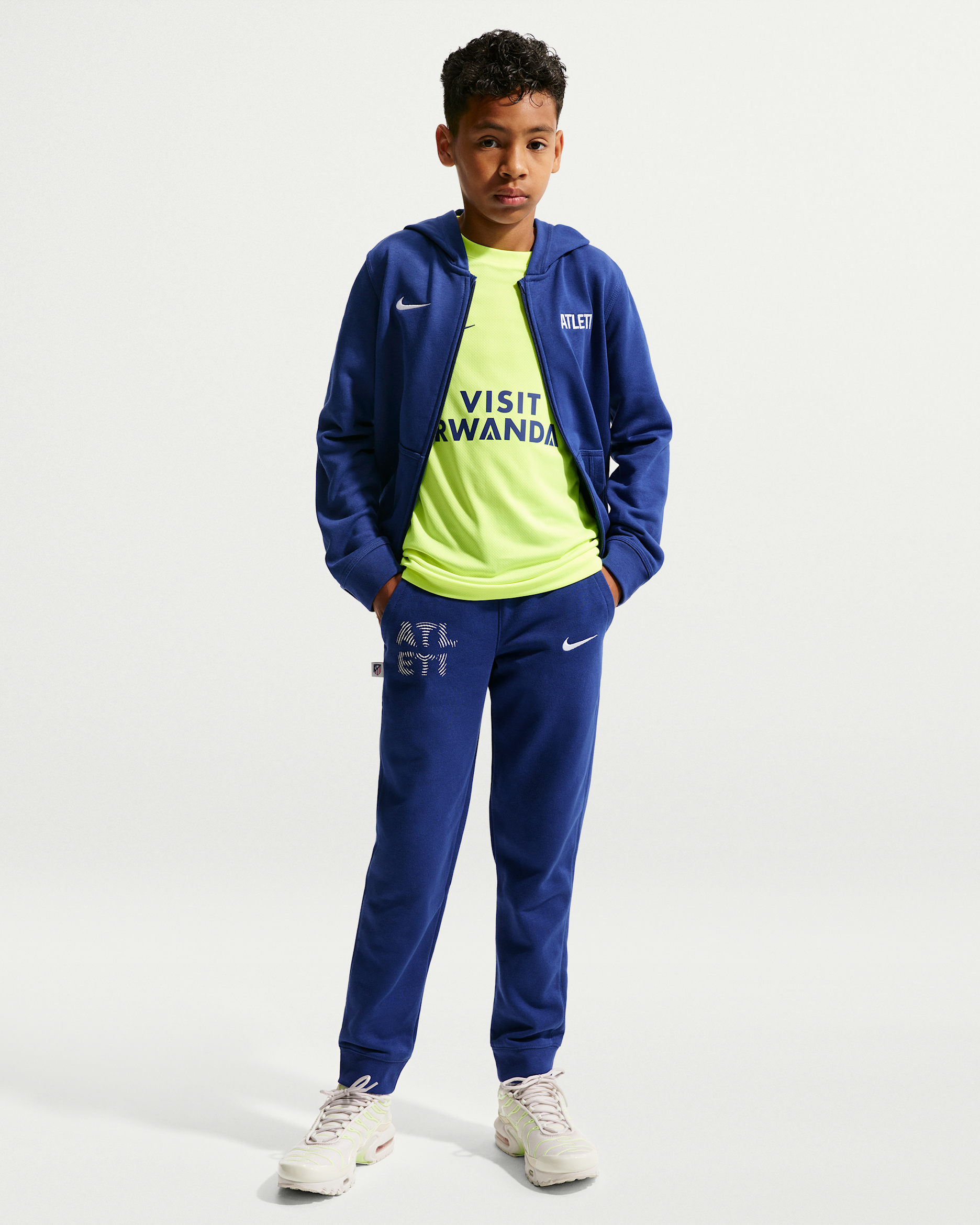 Atlético Madrid Club Nike voetbaljoggingbroek voor jongens - Deep Royal Blue/Wit