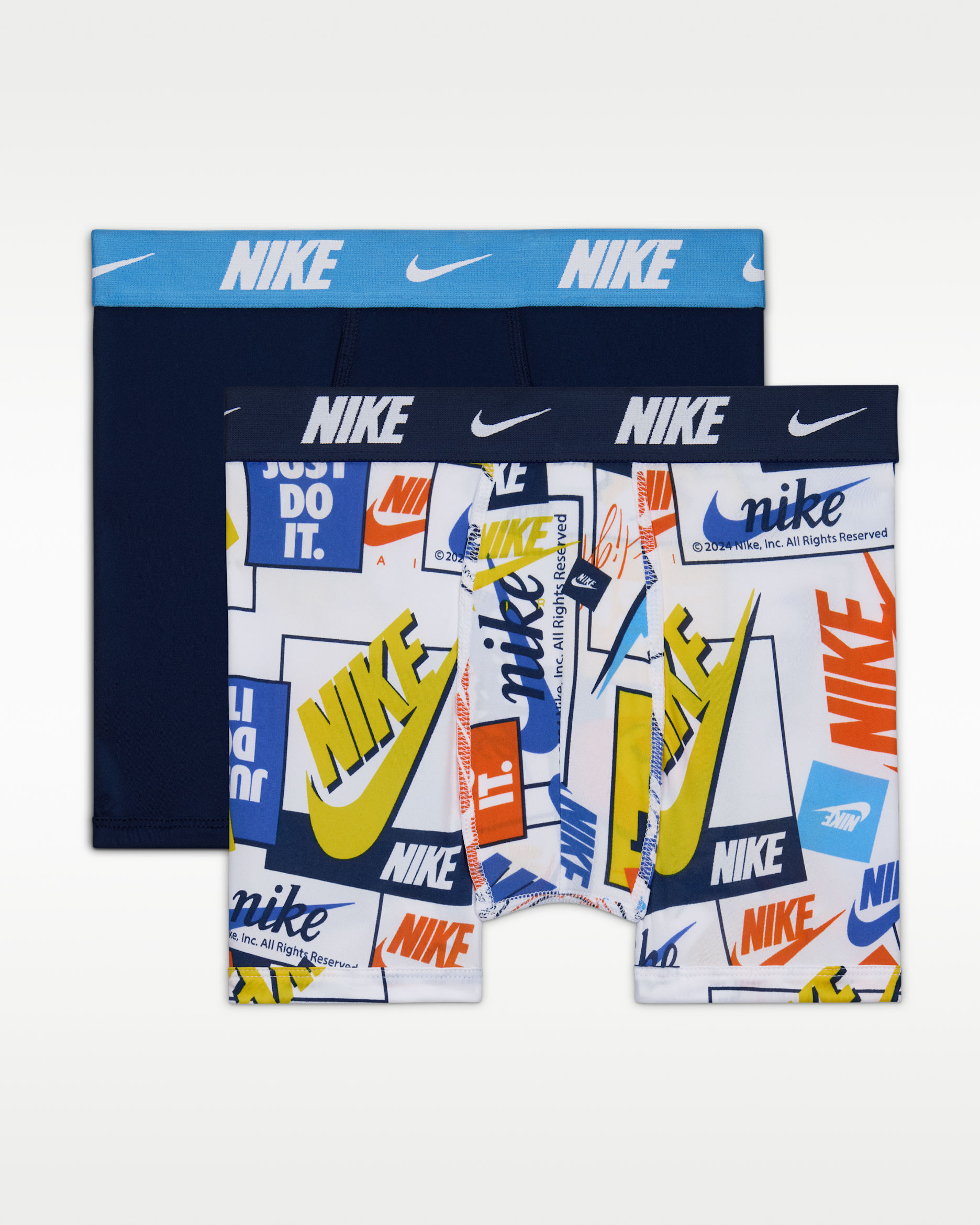 Nike Big Kids' Dri-FIT Printed Boxer Briefs (2-Pack) - White
