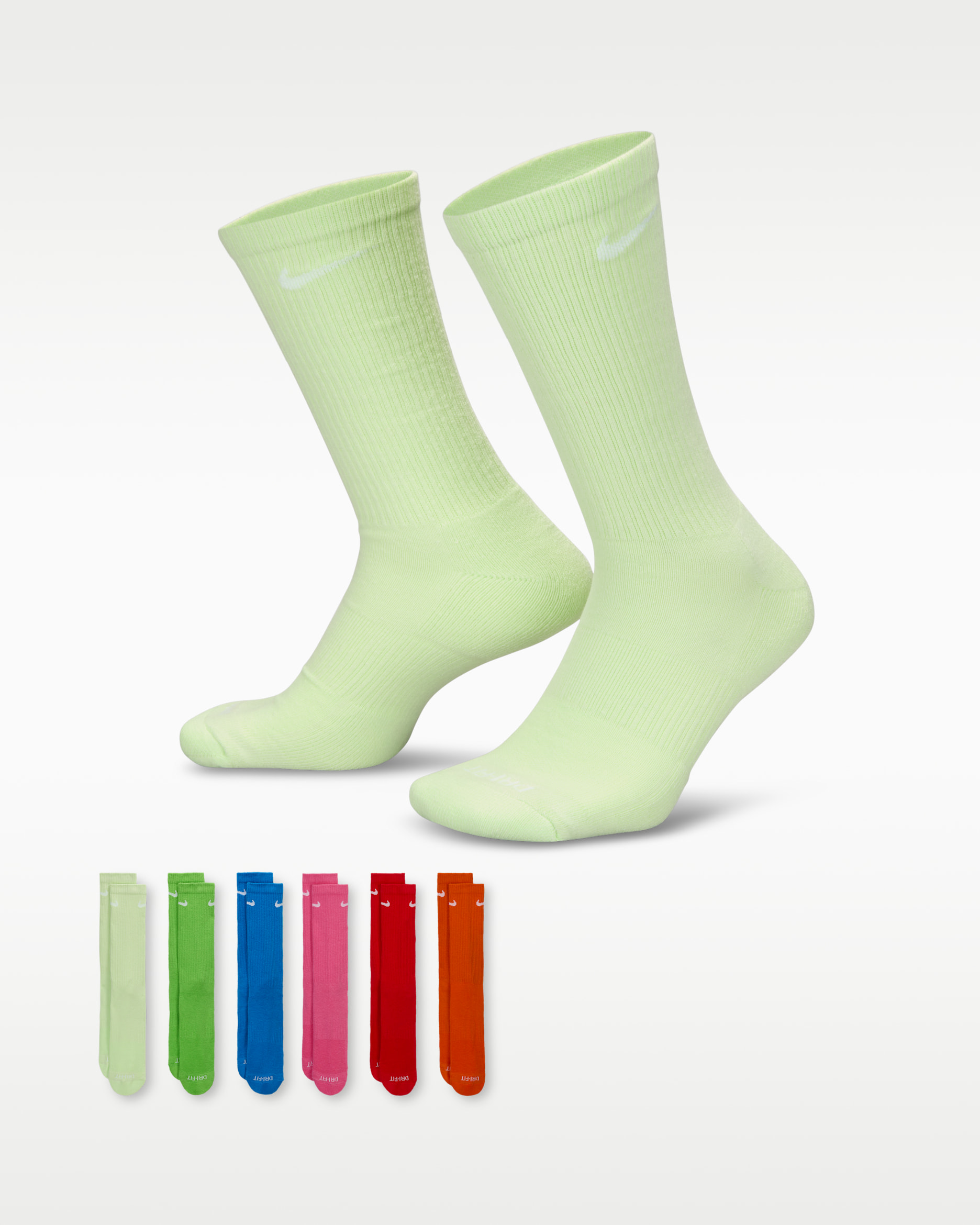 Nike Everyday Plus Cushioned Training Crew Socks (6 Pairs) - Multi-Color