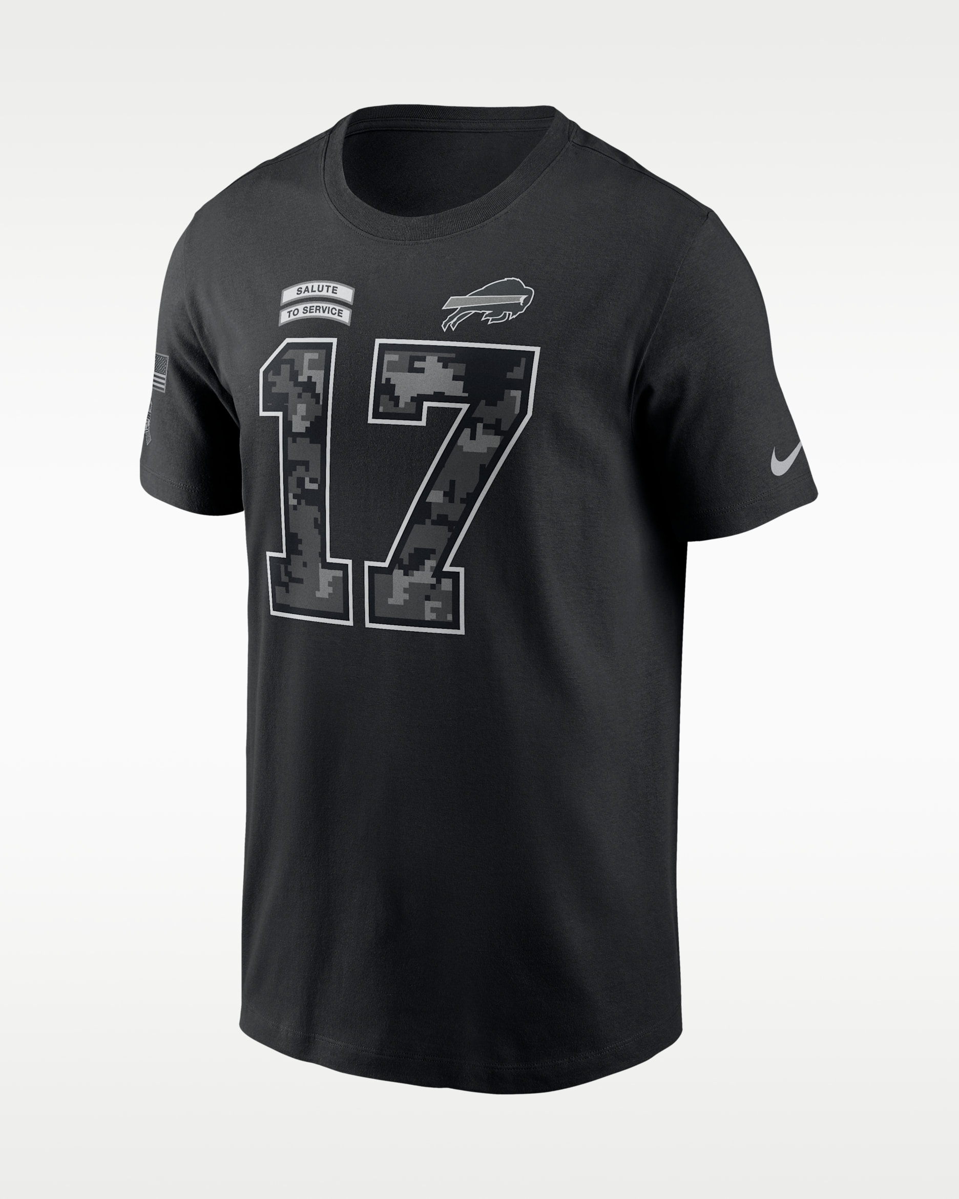 Playera Nike de la NFL para hombre Josh Allen Buffalo Bills Salute to Service - Negro