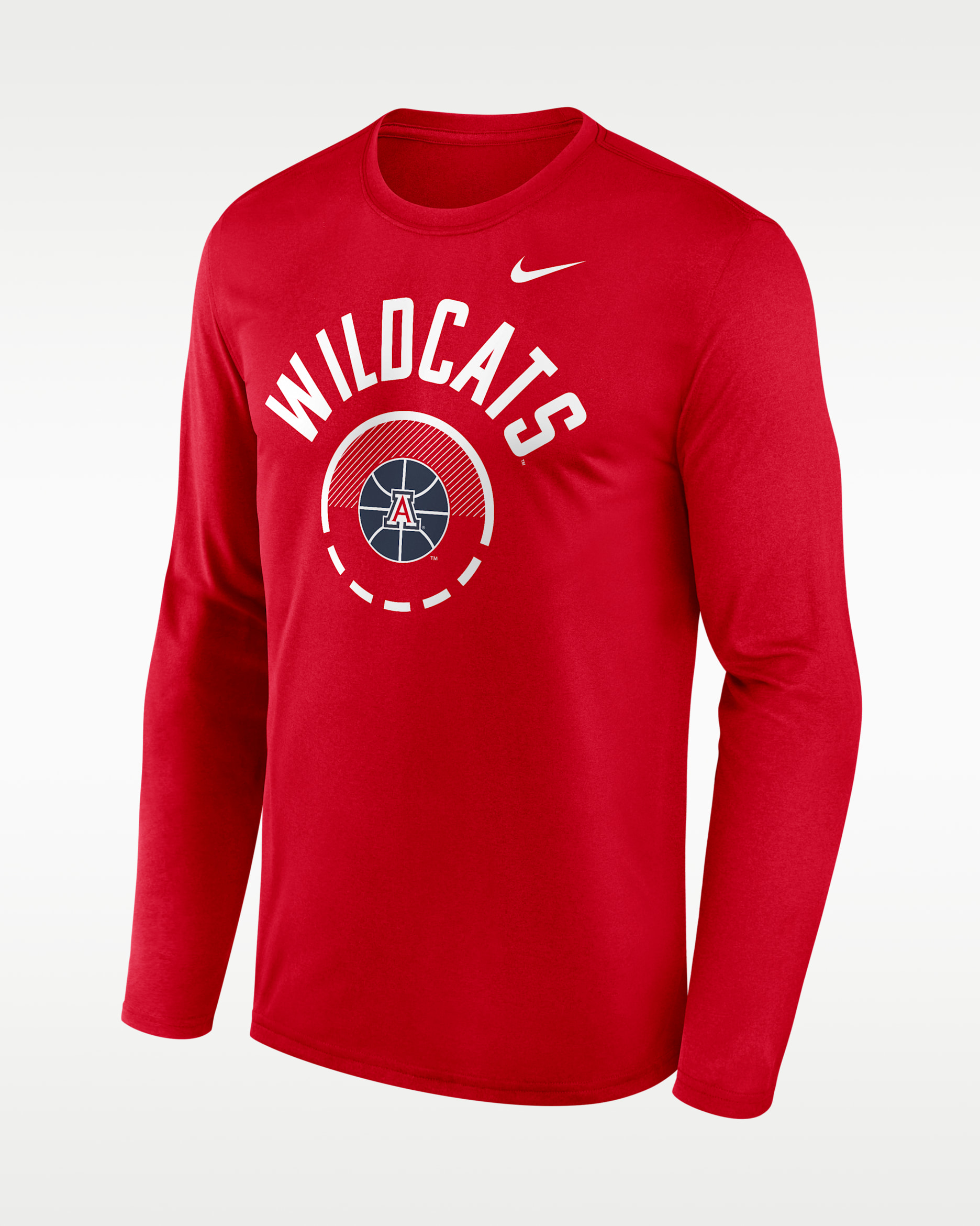 Playera de manga larga universitaria Nike Dri-FIT para hombre Arizona Courtside - Rojo