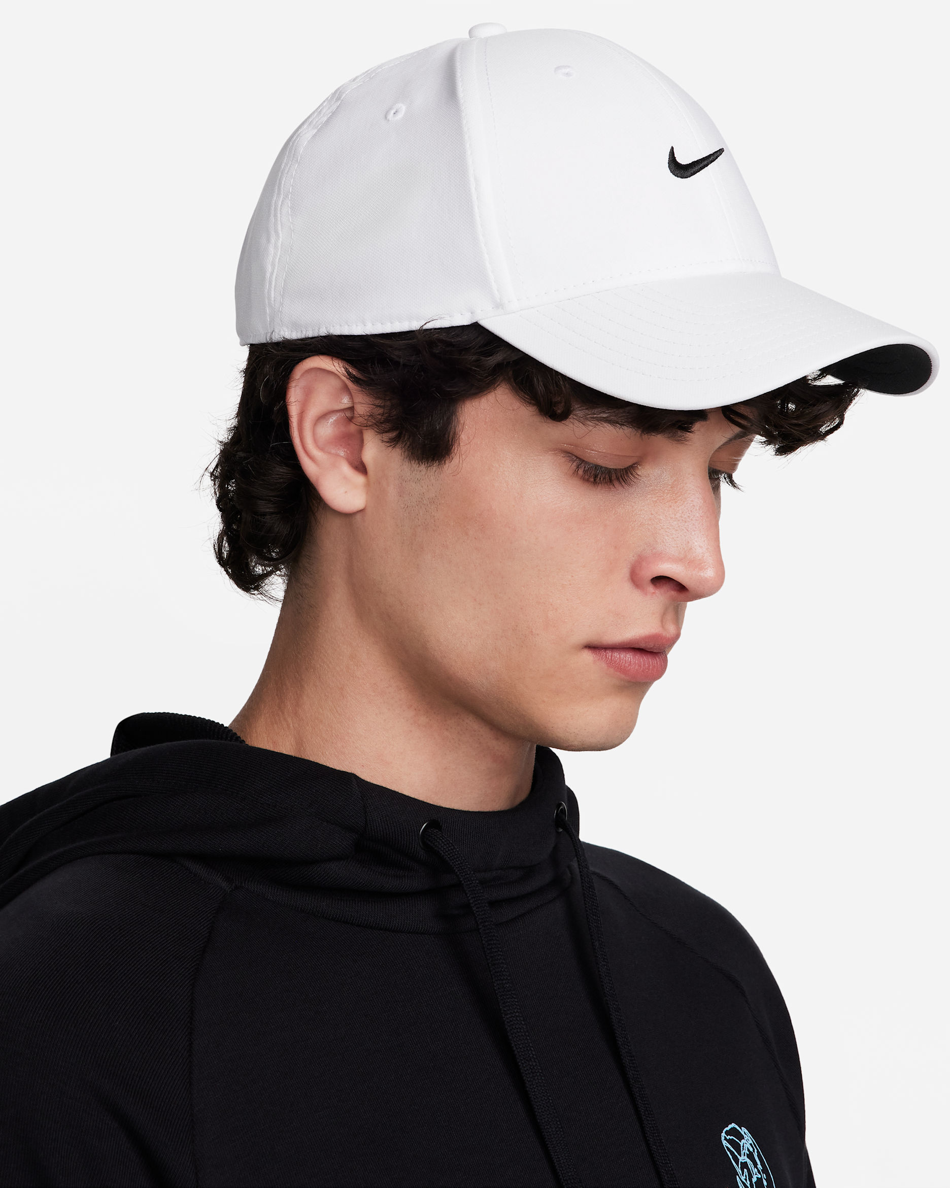 ナイキ クラブ ストラクチャード スウッシュ キャップ - ホワイト/ブラック