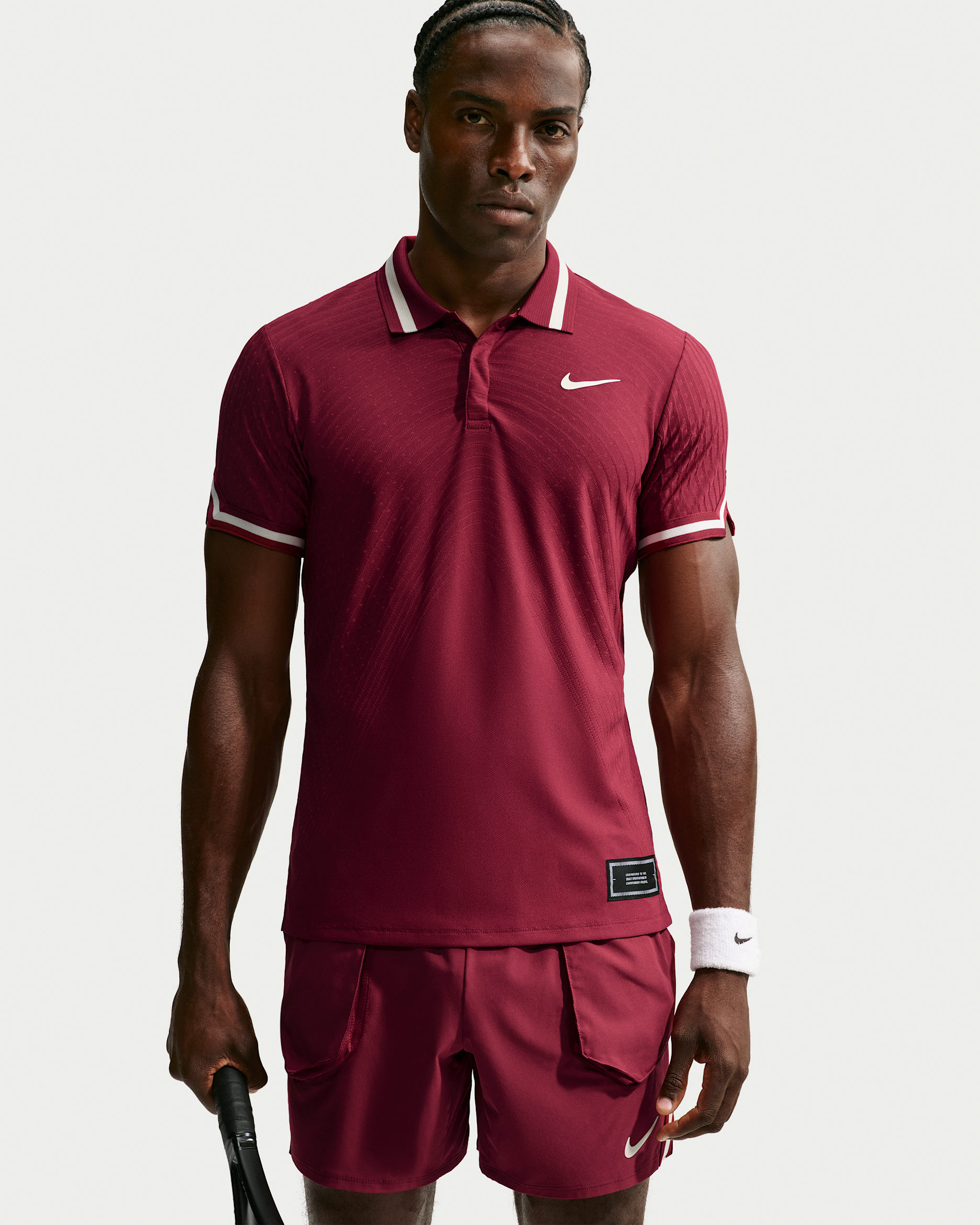 NikeCourt Slam Men's Aero-FIT Tennis Polo - Team Red/Pale Ivory