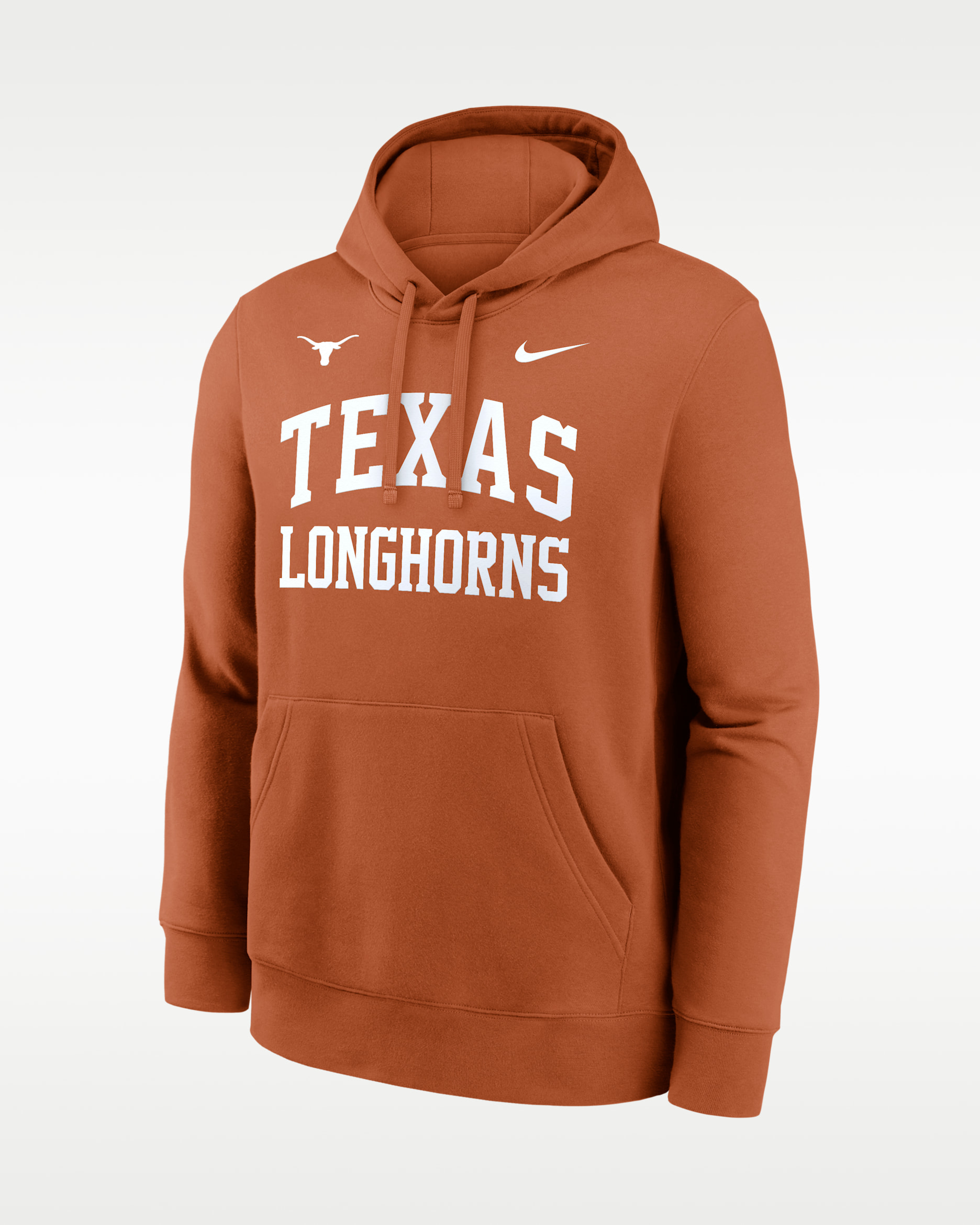 Texas Primetime Arched Club Men's Nike College Pullover Hoodie - Burnt Orange