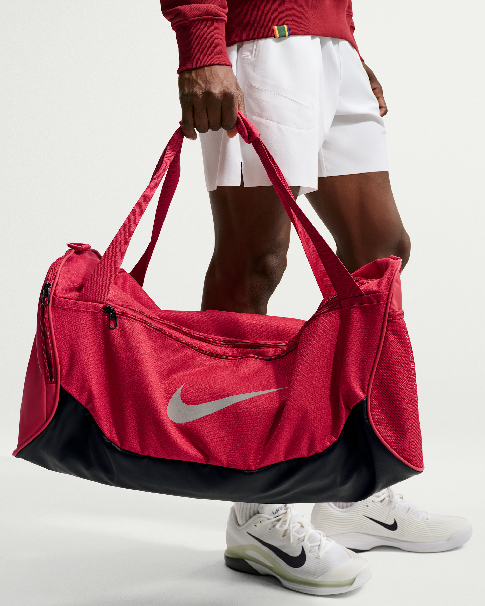 Sac de sport de training Nike Brasilia (taille moyenne, 60 L) - Tough Red/Noir/Reflect Silver