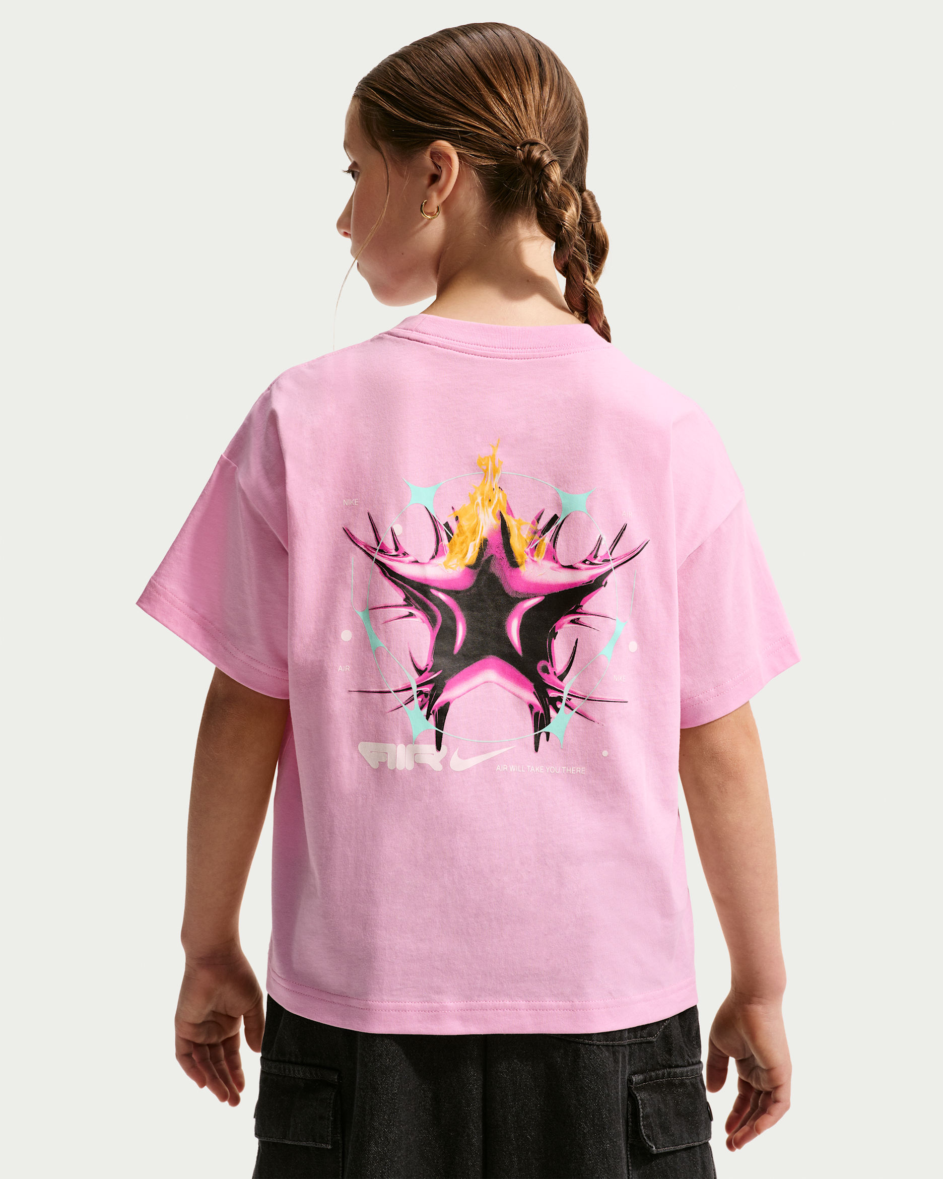 Nike Sportswear Big Kids' (Girls') Boxy T-Shirt - Pink Rise