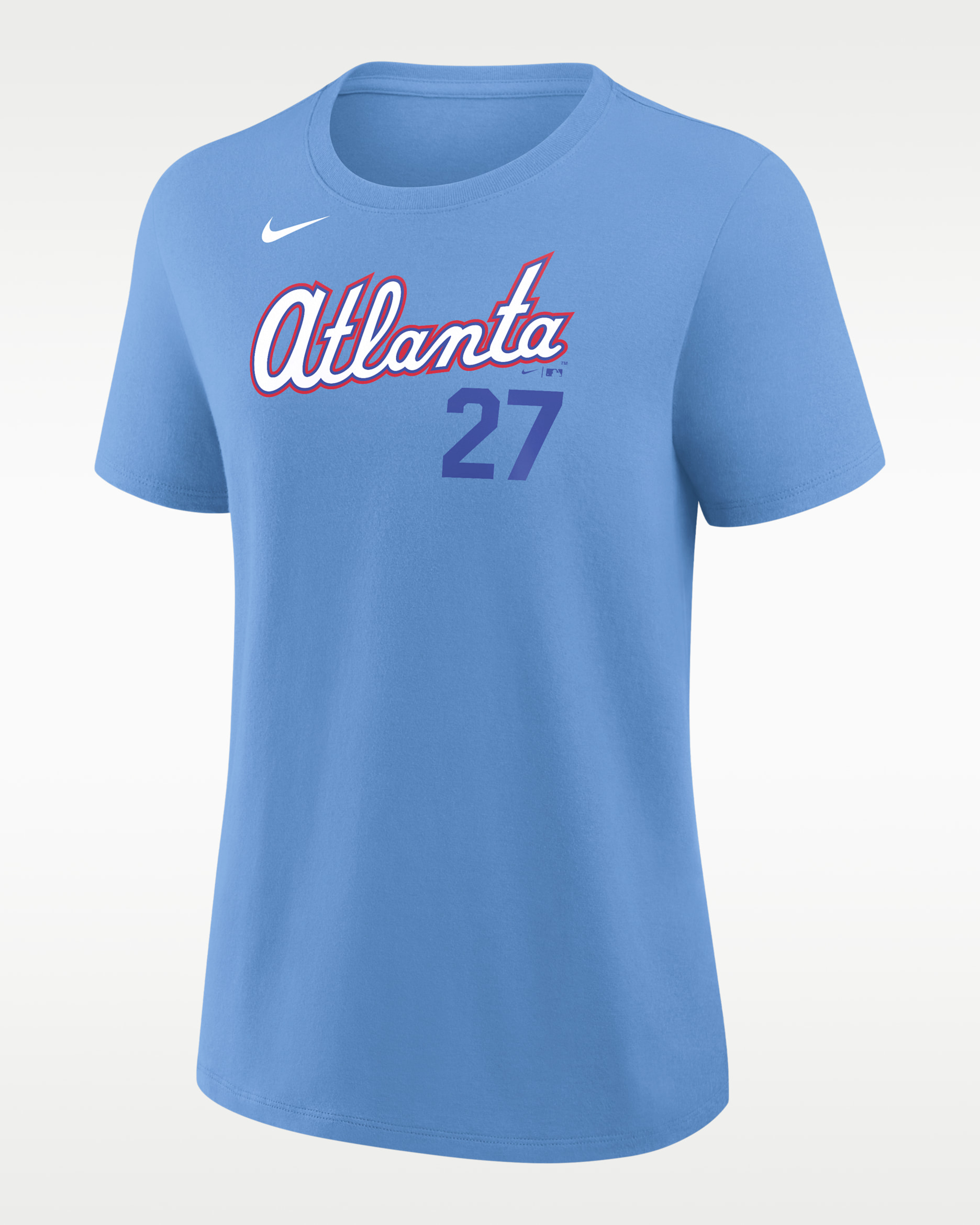 Austin Riley Atlanta Braves City Connect Women's Nike MLB T-Shirt - Powder Blue