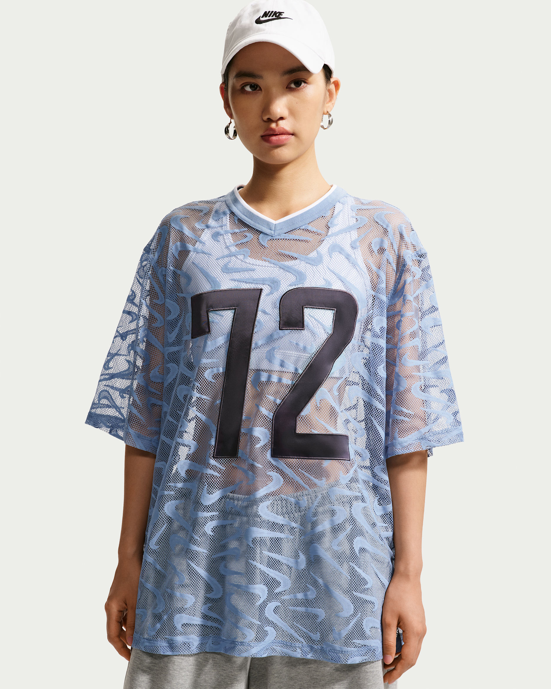 Nike Sportswear Chill Lace Women's Oversized Jersey - Work Blue/Gridiron/White