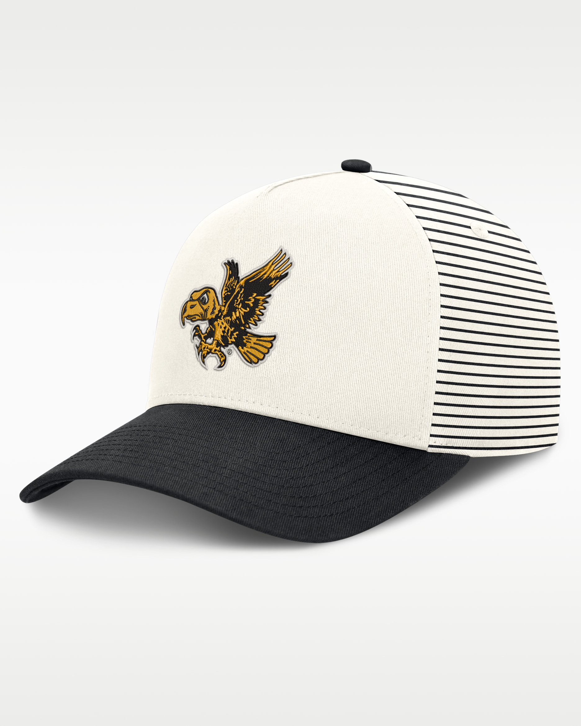 Iowa Rise Men's Nike Dri-FIT College A-Frame Adjustable Hat - White/Black