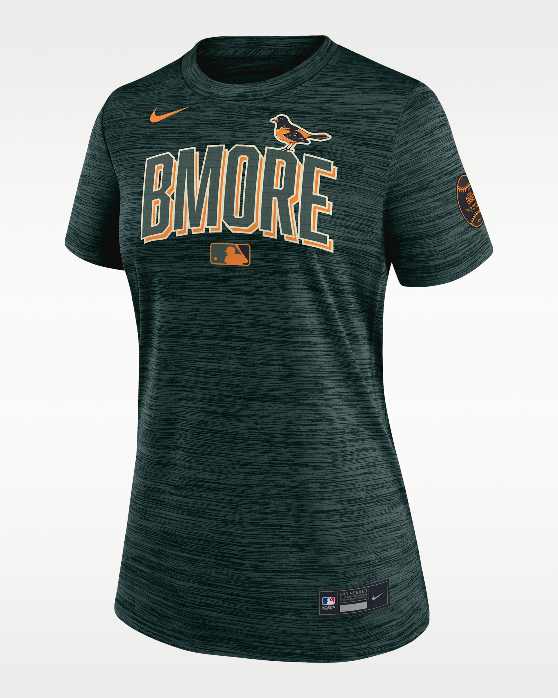Baltimore Orioles Authentic Collection City Connect Velocity Women's Nike Dri-FIT MLB T-Shirt - Green
