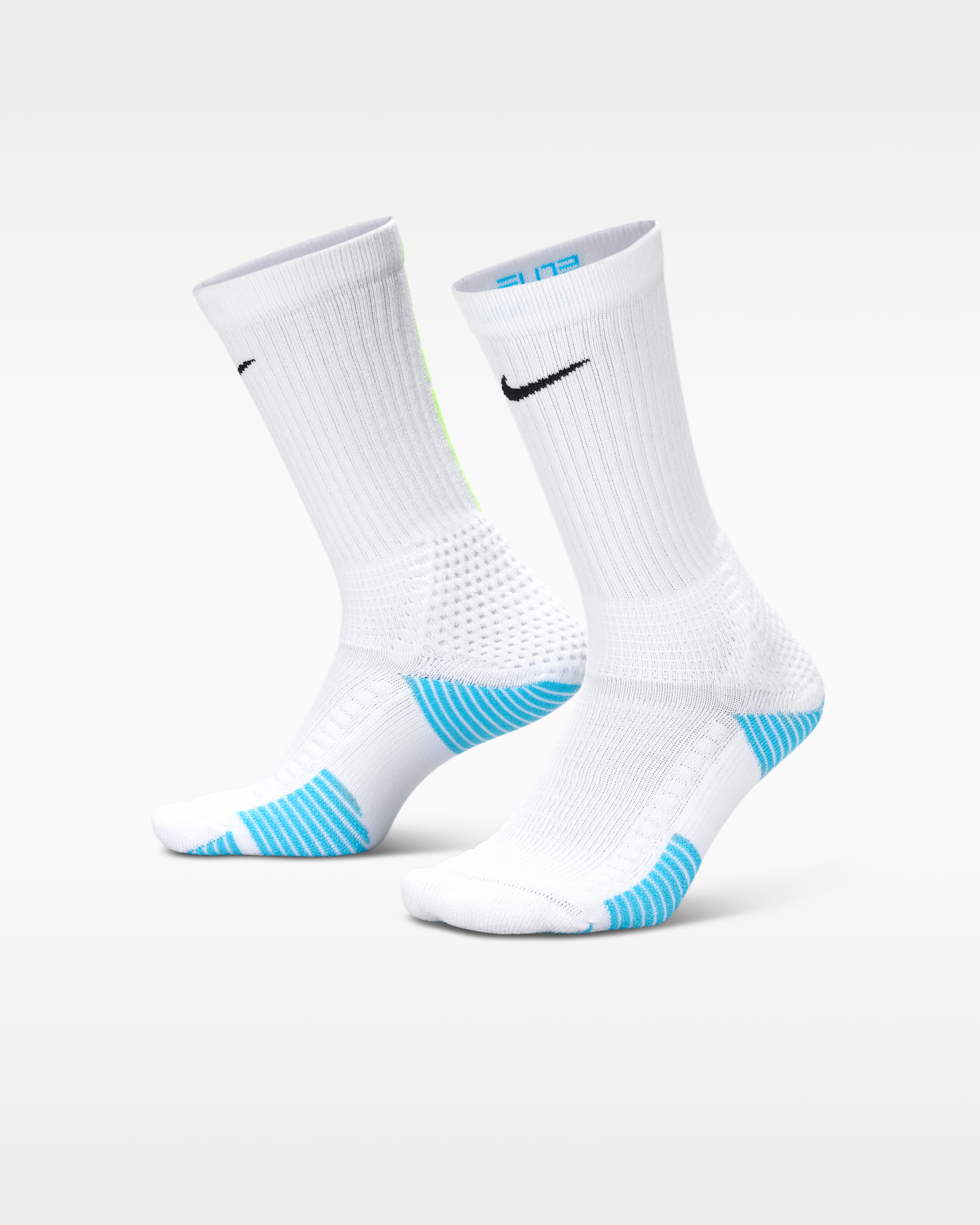 Nike Elite 2.0 Cushioned Crew Socks (1 Pair) - White/Volt/Baltic Blue/Black