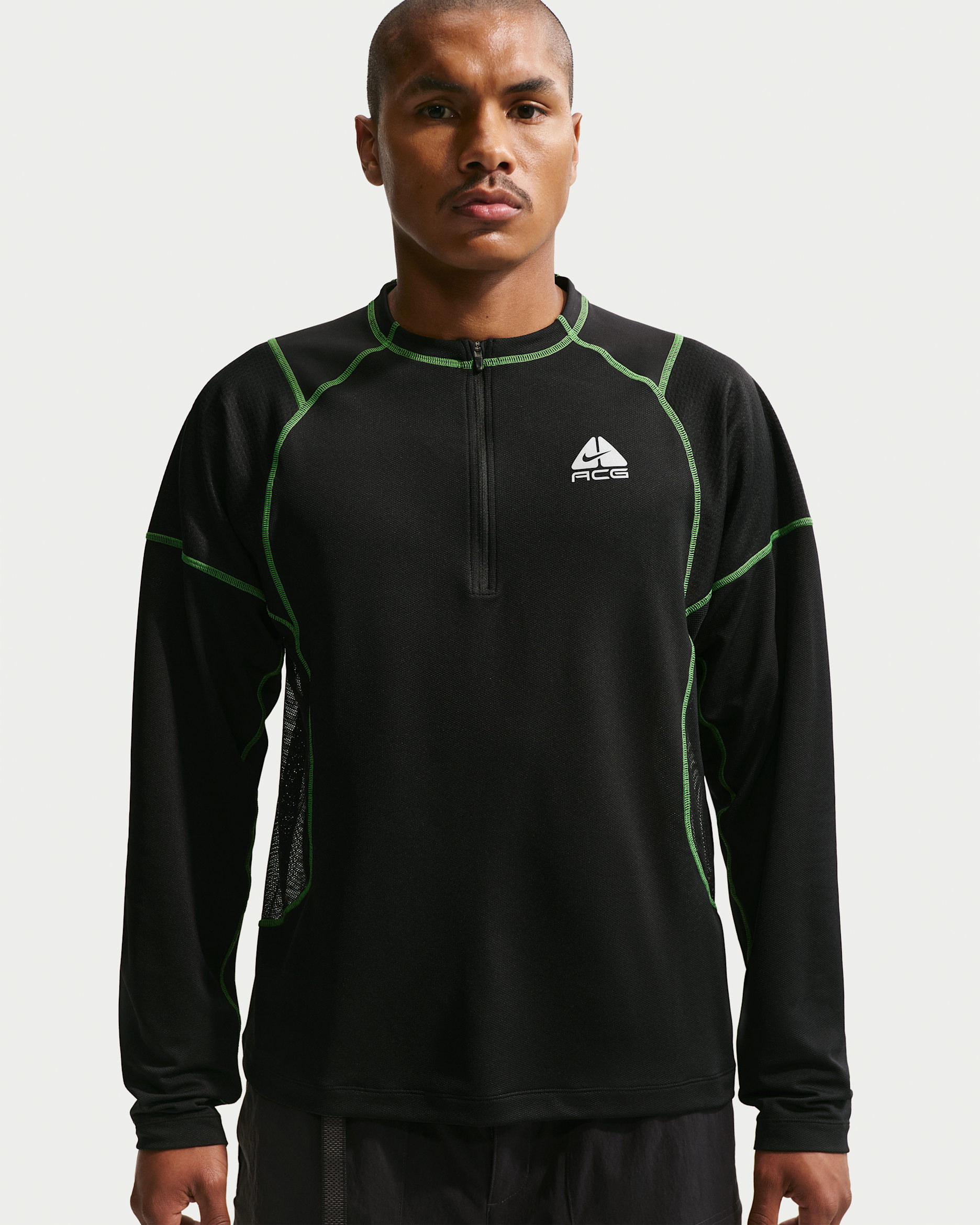 Nike ACG 'Vault' Dri-FIT Long-Sleeve Top - Black/Mean Green/Summit White