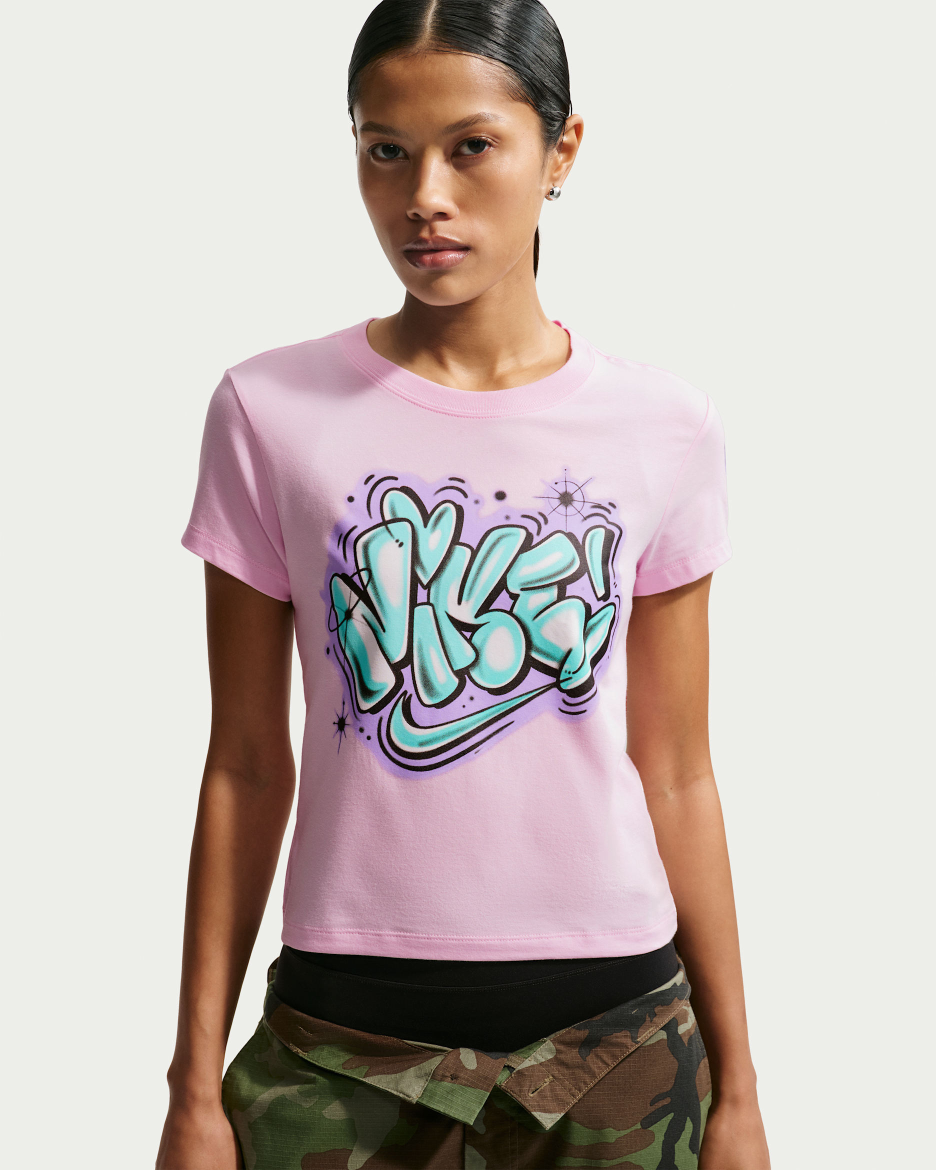 Nike Sportswear Chill Knit Women's Slim Cropped T-Shirt - Pink Foam
