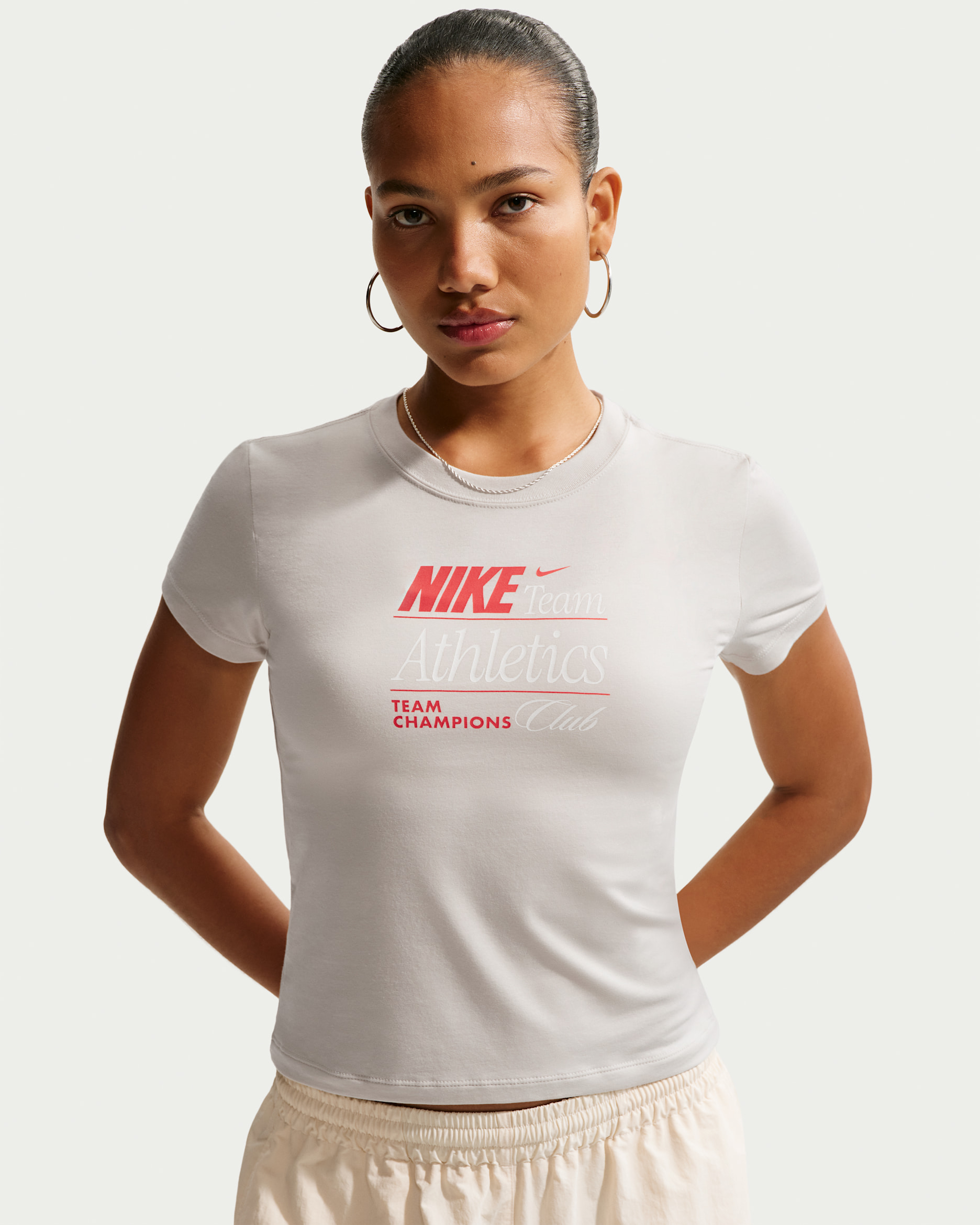 Nike Sportswear Chill Knit Women's Slim Mod-Cropped T-Shirt - Light Bone