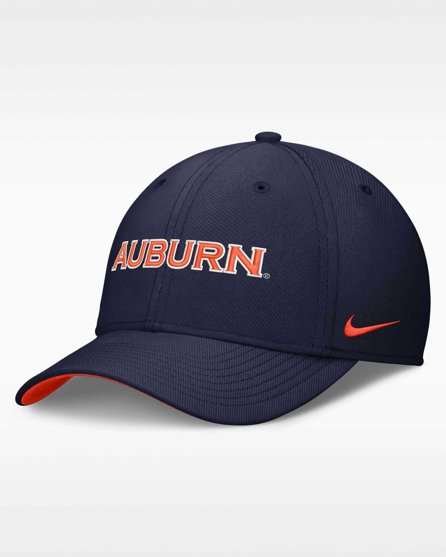 Gorra universitaria Nike Dri-FIT para hombre Auburn Classic Swooshflex - Azul marino